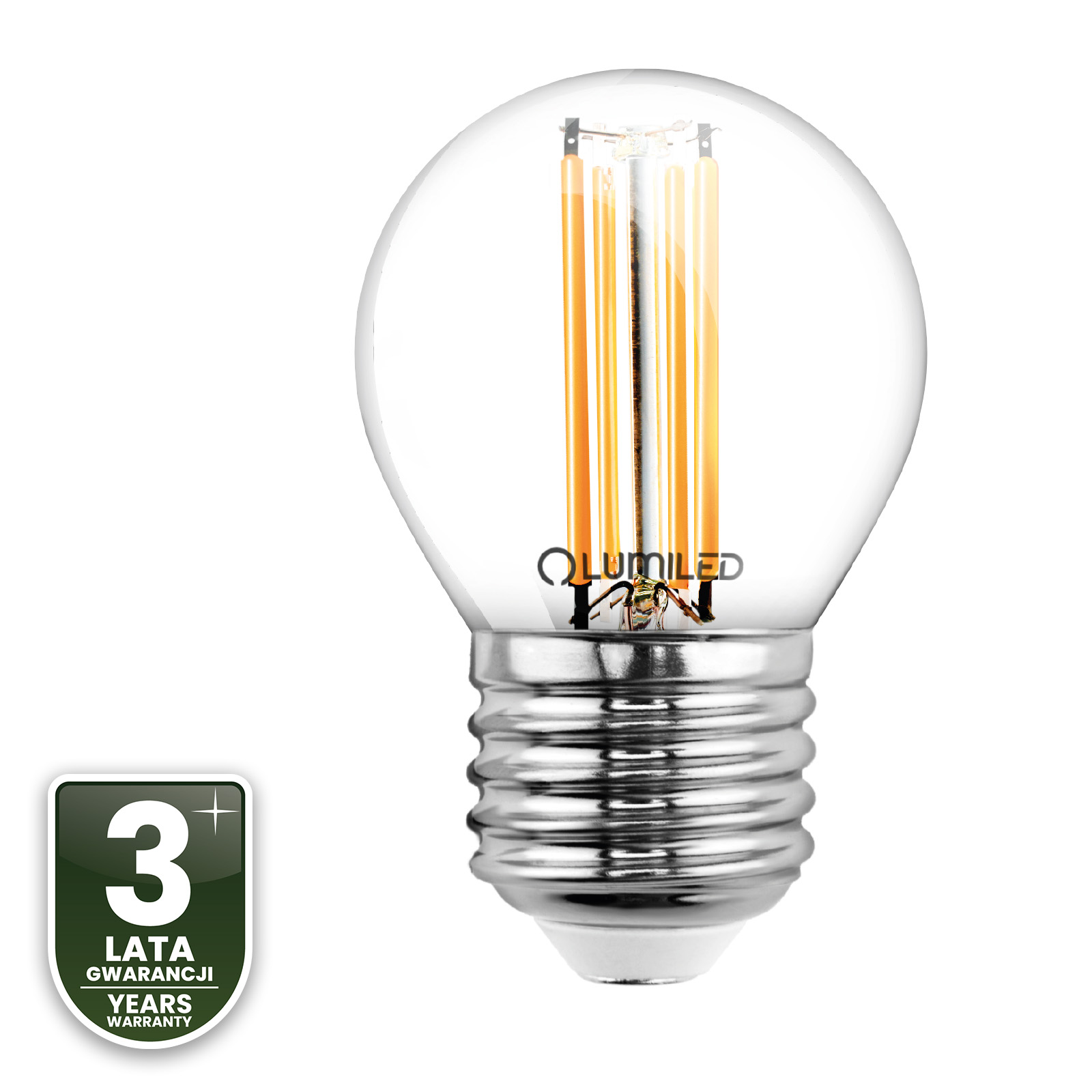 Żarówka LED E27 Kulka P45 7W = 60W 806lm 3000K Ciepła 360° FILAMENT LUMILED - czwarta cecha produktu