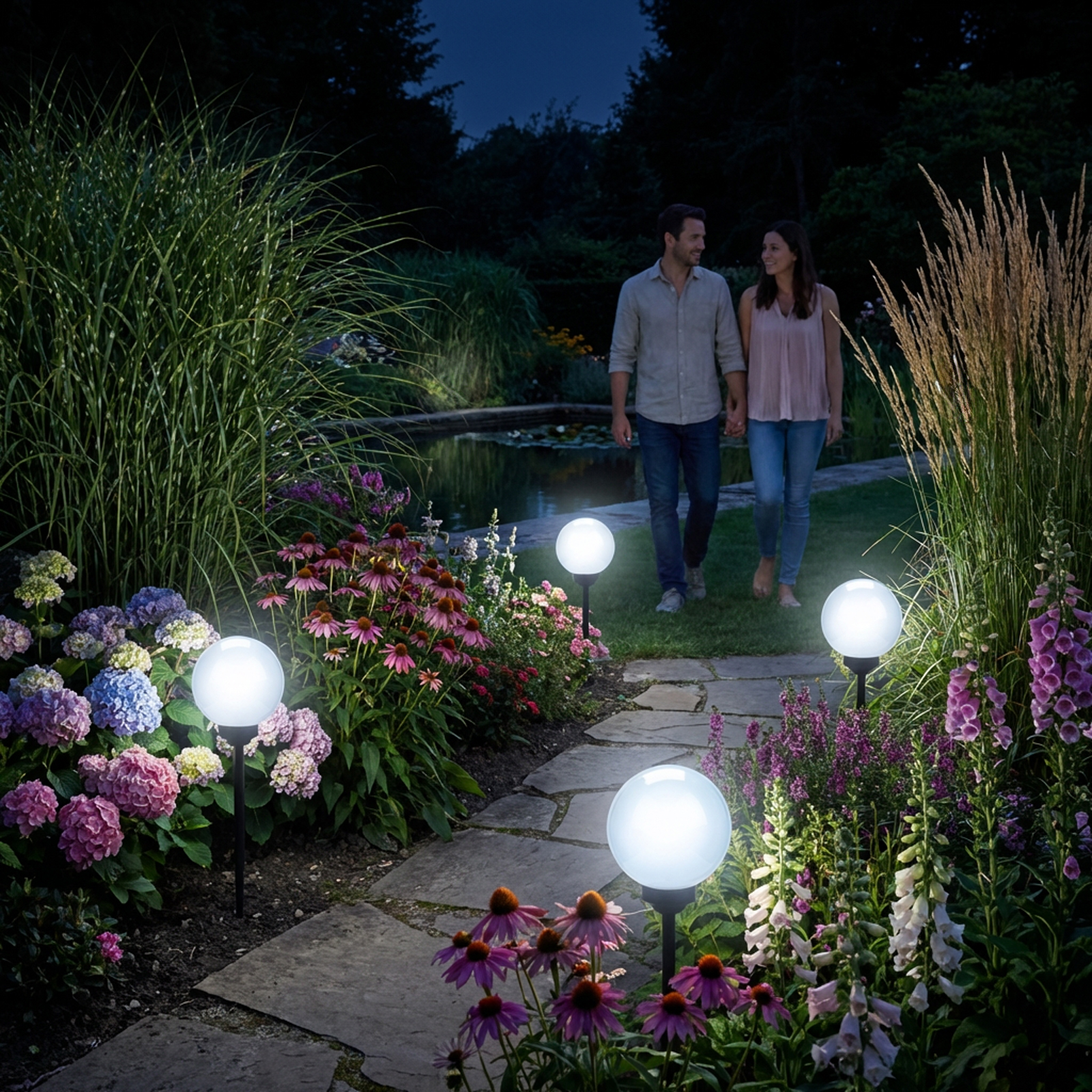 Lampa Solarna Ogrodowa LED 6500K IP44 20cm Wbijana Naziemna Biała Kulka ATRIS LUMILED - obszar zastosowań