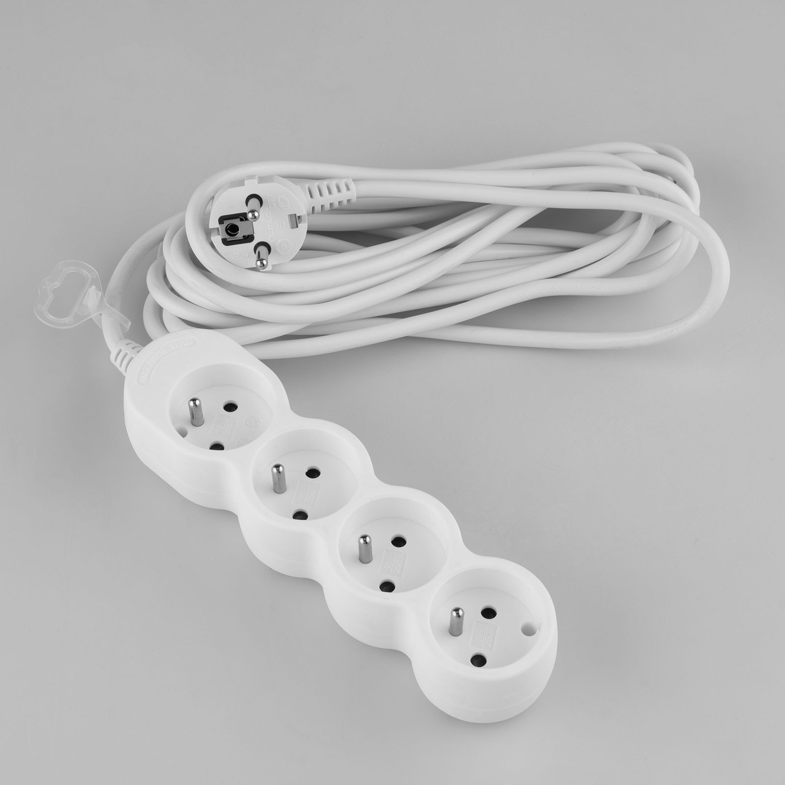 Przedłużacz Sieciowy Kabel z Uziemieniem Listwa Zasilająca 4 Gniazda 5m Biały Sznur Lendo Lumiled - skład produktu