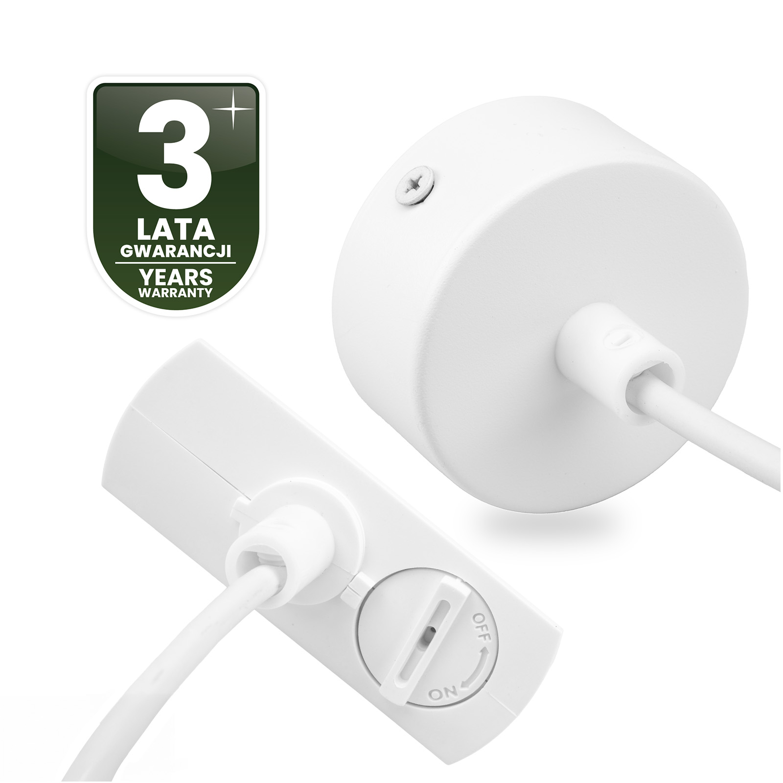 Adapter Zasilający do Szynoprzewodów Baza Montażowa 1F Biała LUMILED - czwarta cecha produktu