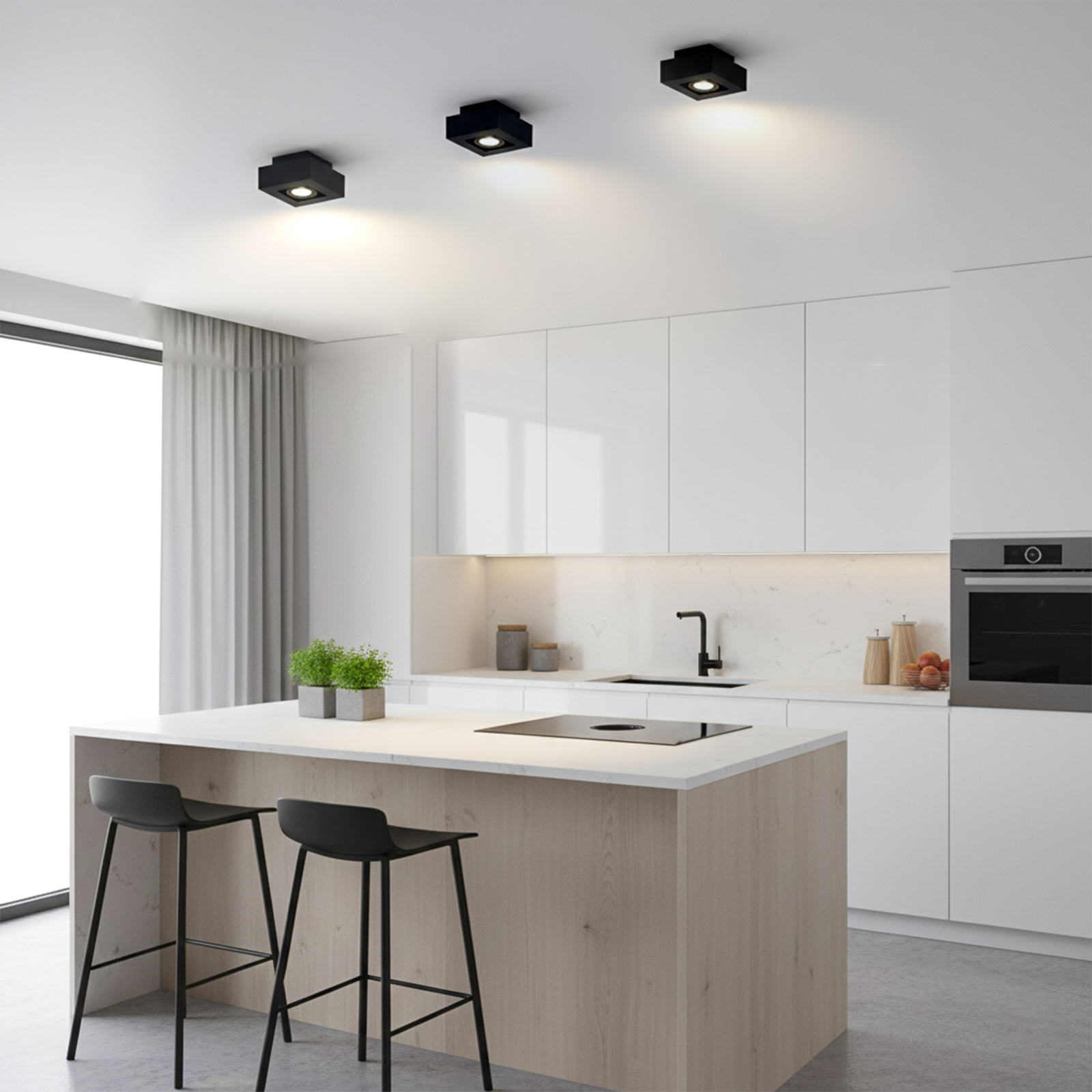 Oprawa Natynkowa HALOGENOWA Ruchoma SPOT GU10 Kwadrat Czarna AURI LUMILED - obszar zastosowań