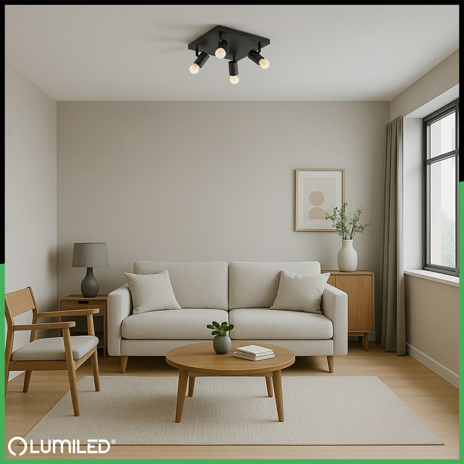 Lampa Sufitowa Plafon SPOT TUBA Reflektor Oprawa Halogenowa 4x E27 GLASA LUMILED - obszar zastosowań