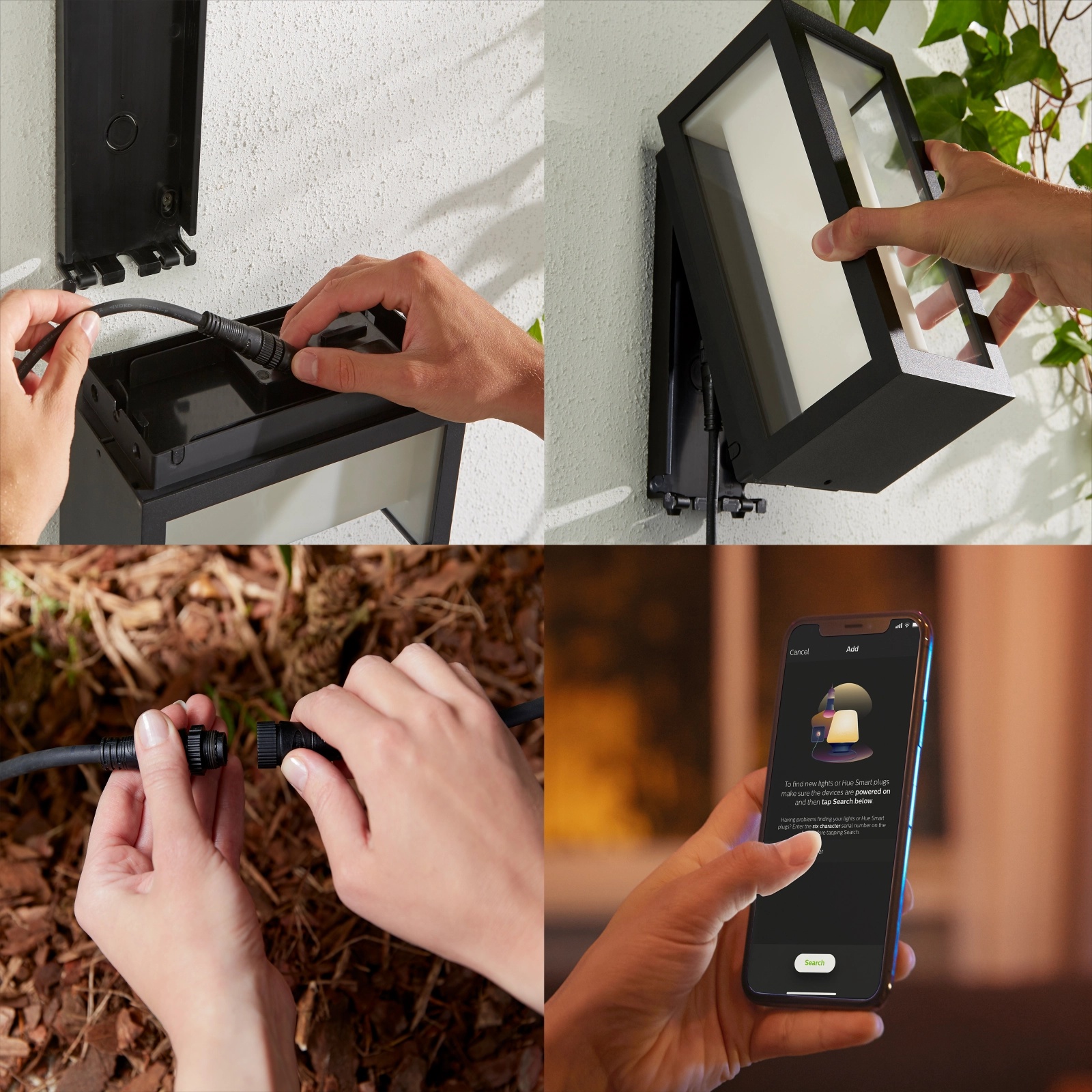 Kinkiet Ogrodowy LED Lampa Zewnętrzna Elewacyjna 15.8W 1180lm IP65 White and Color Ambiance RGB + TW Czarna Inteligentna SMART Zigbee Bluetooth Impress LowVolt Philips HUE - czwarta cecha produktu