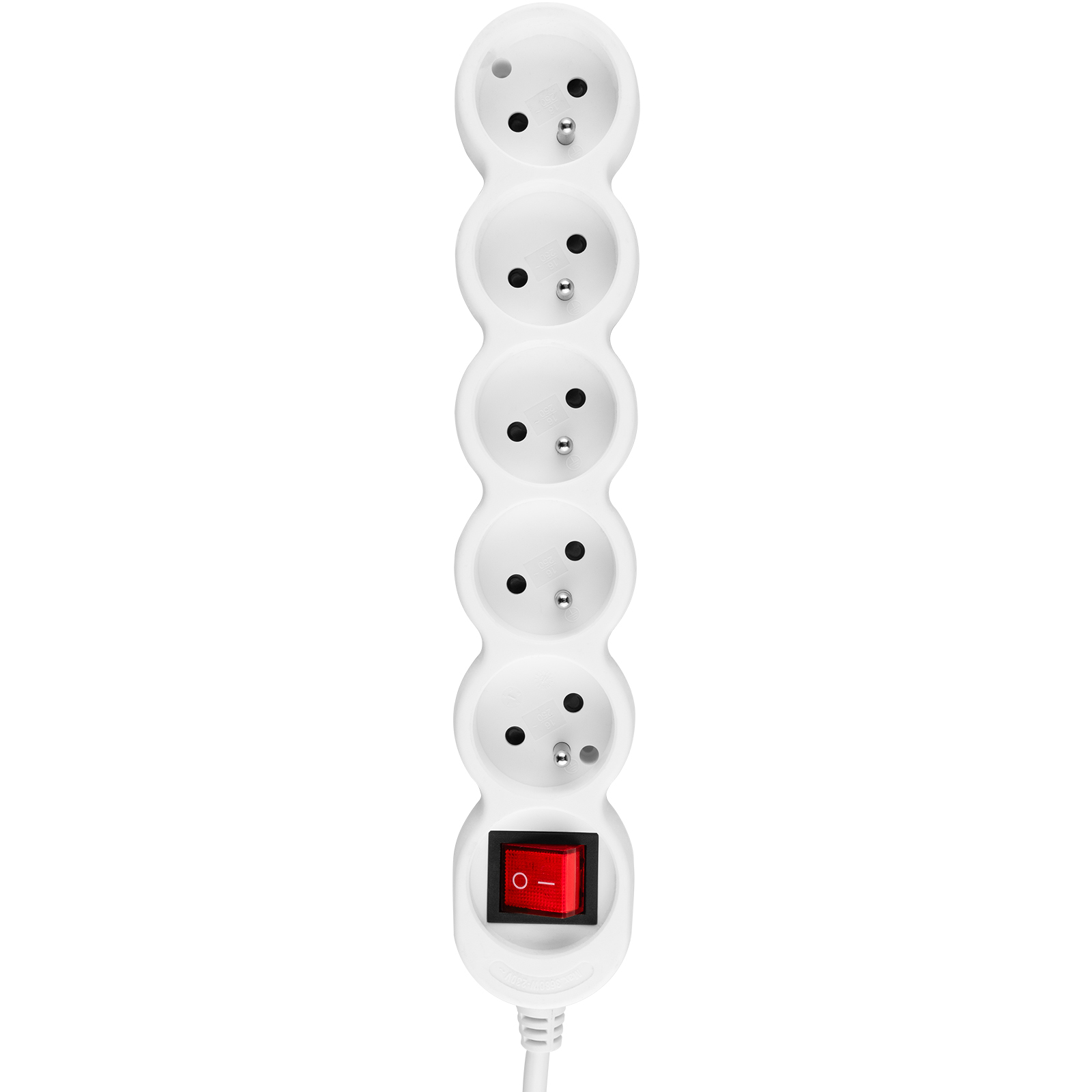 Przedłużacz Sieciowy Kabel z Uziemieniem Listwa Zasilająca 5 Gniazda 3m Włącznik ON/OFF Biały Sznur Lendo Lumiled - druga cecha produktu