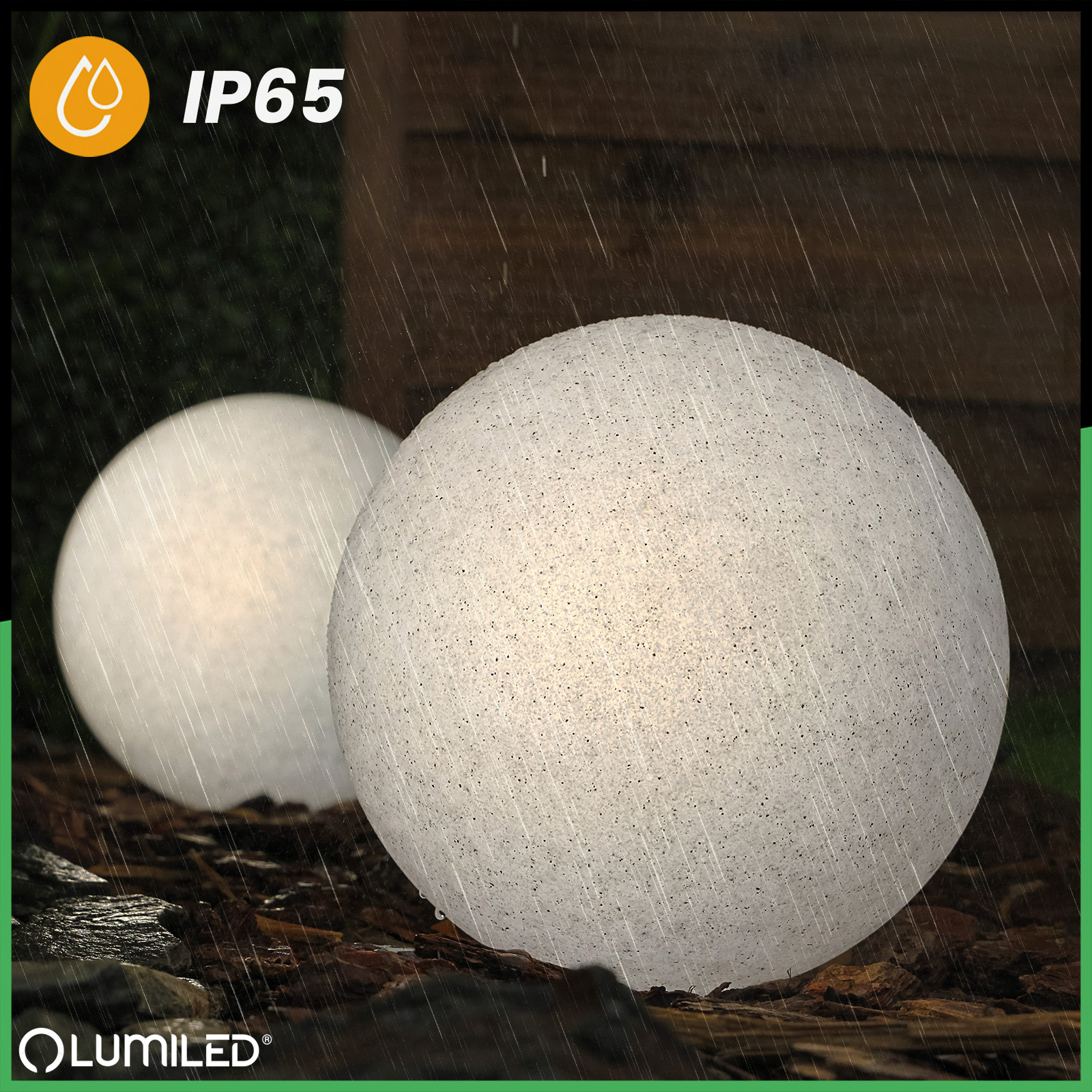 Lampa Oprawa Ogrodowa Zewnętrzna KAMIENNA KULA LED LUMIKULA 30cm E27 IP65 LUMILED - druga cecha produktu