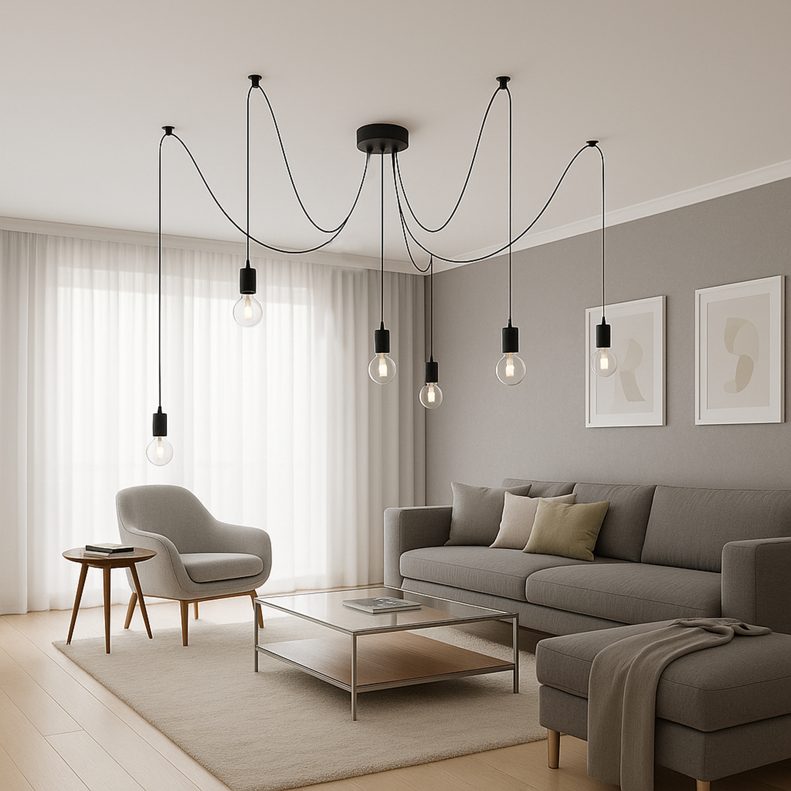 Lampa wisząca sufitowa ARANE PAJĄK 6 ramion do LED 6x E27 LUMILED - druga cecha produktu