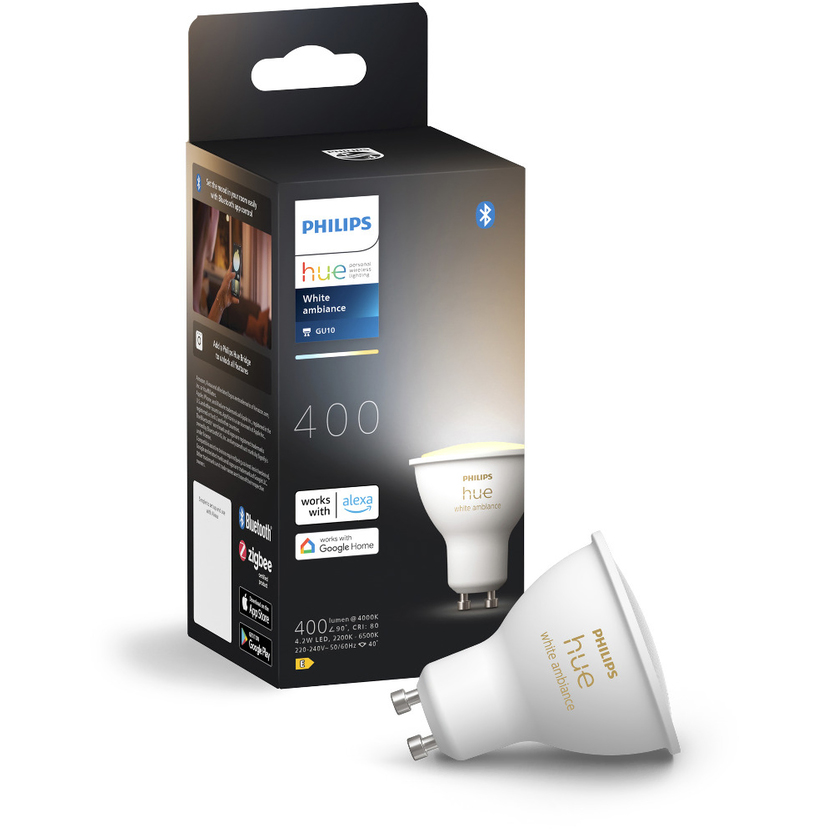 Żarówka LED GU10 Reflektor 4.2W = 50W 400lm 2200-6500K CCT SMART Inteligentna Bluetooth ZigBee White Ambiance Philips HUE - główne zdjęcie produktu