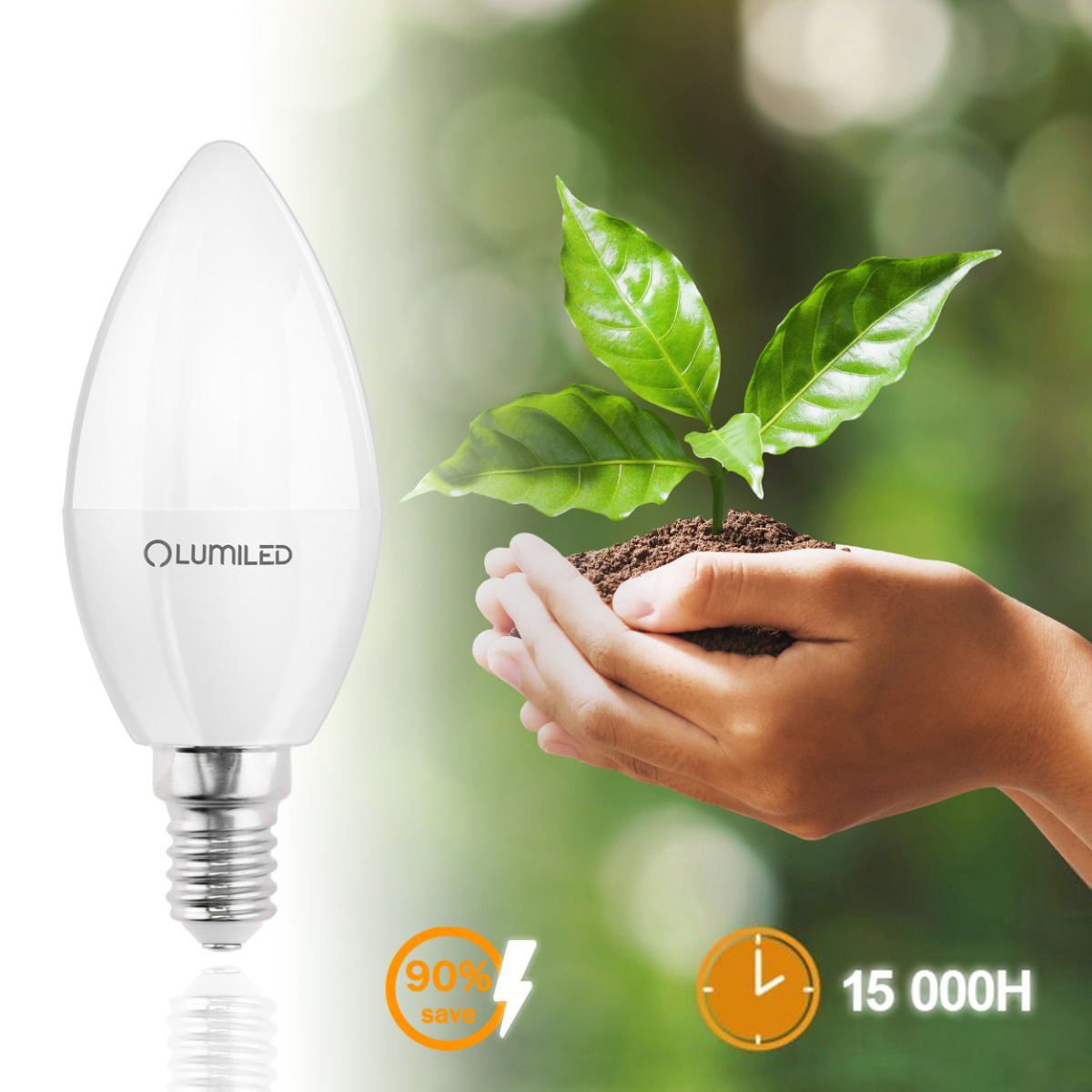 Żarówka LED E14 Świeczka B35 2,5W = 25W 249lm 6500K Zimna 180° LUMILED - druga cecha produktu