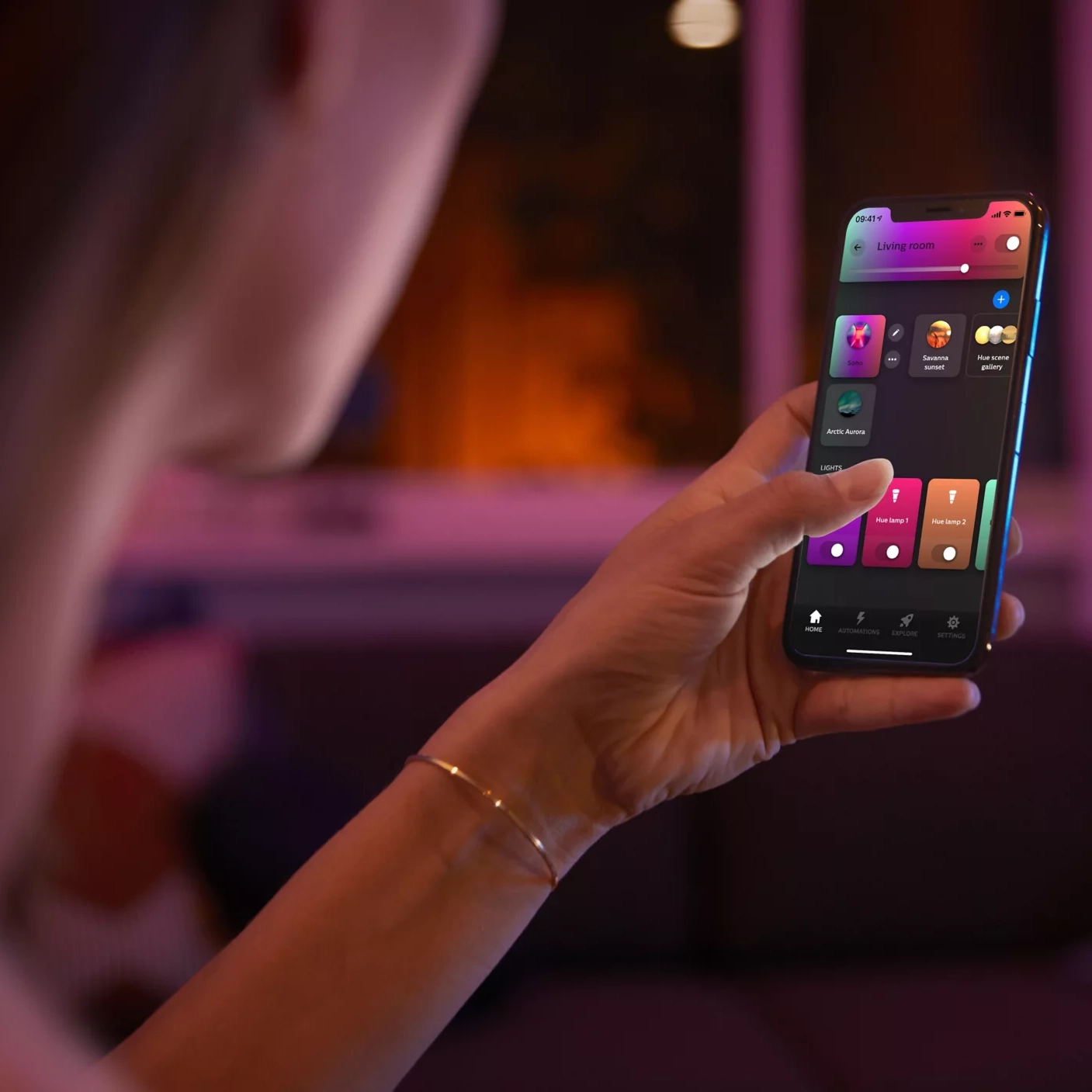 Lampa Sufitowa LED Reflektor 12.6W 1200lm IP20 White and Color Ambiance RGB + TW Biała Inteligentna SMART Zigbee Bluetooth Argenta Philips HUE - trzecia cecha produktu