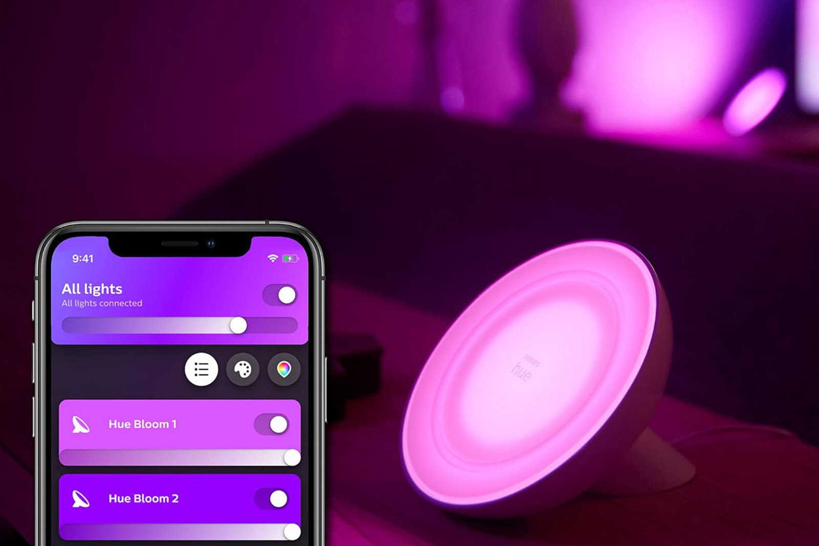 Lampka Biurkowa LED Nocna 7.3W 500lm IP20 White and Color Ambiance RGB + TW Biała Inteligentna SMART Zigbee Bluetooth Bloom Philips HUE - pierwsza cecha produktu