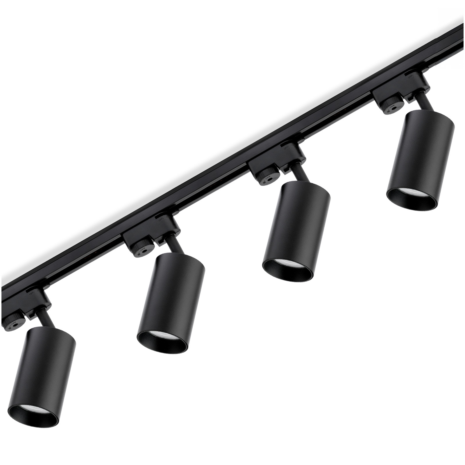 Zestaw Szyna Oświetleniowa Szynoprzewód 1m + 4x Reflektor Szynowy SAGI GU10 Czarny LUMILED - główne zdjęcie produktu