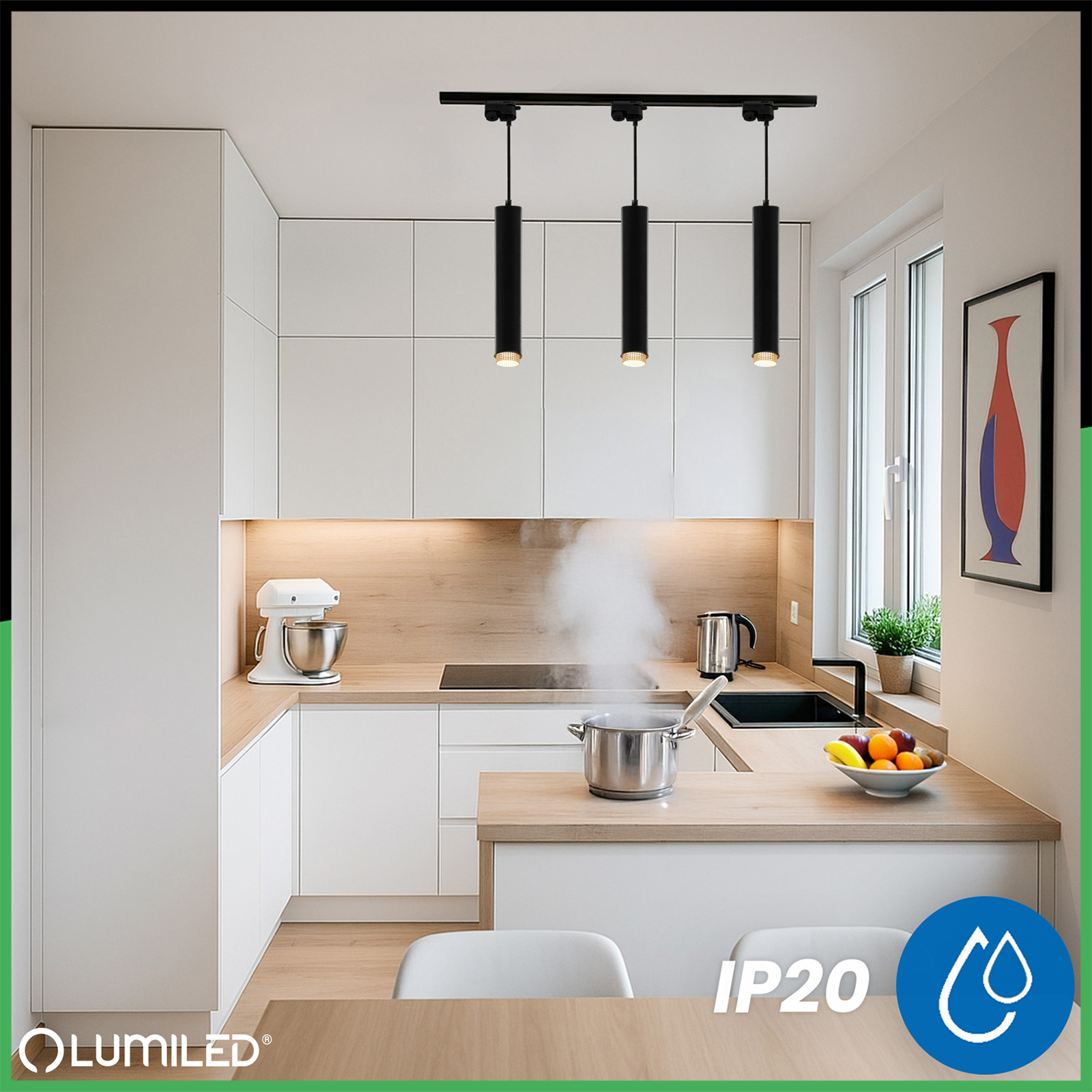 Lampa Wisząca Sufitowa Zwis 29cm Reflektor GU10 LED ELIGIS Czarny LUMILED - trzecia cecha produktu
