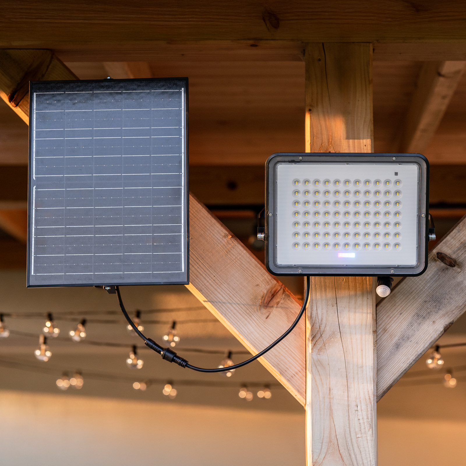 Naświetlacz Solarny LED Halogen 300W Lampa Ogrodowa 4000K IP65 Czujnik Ruchu PIR + Pilot FULGOR LUMILED - pierwsza cecha produktu