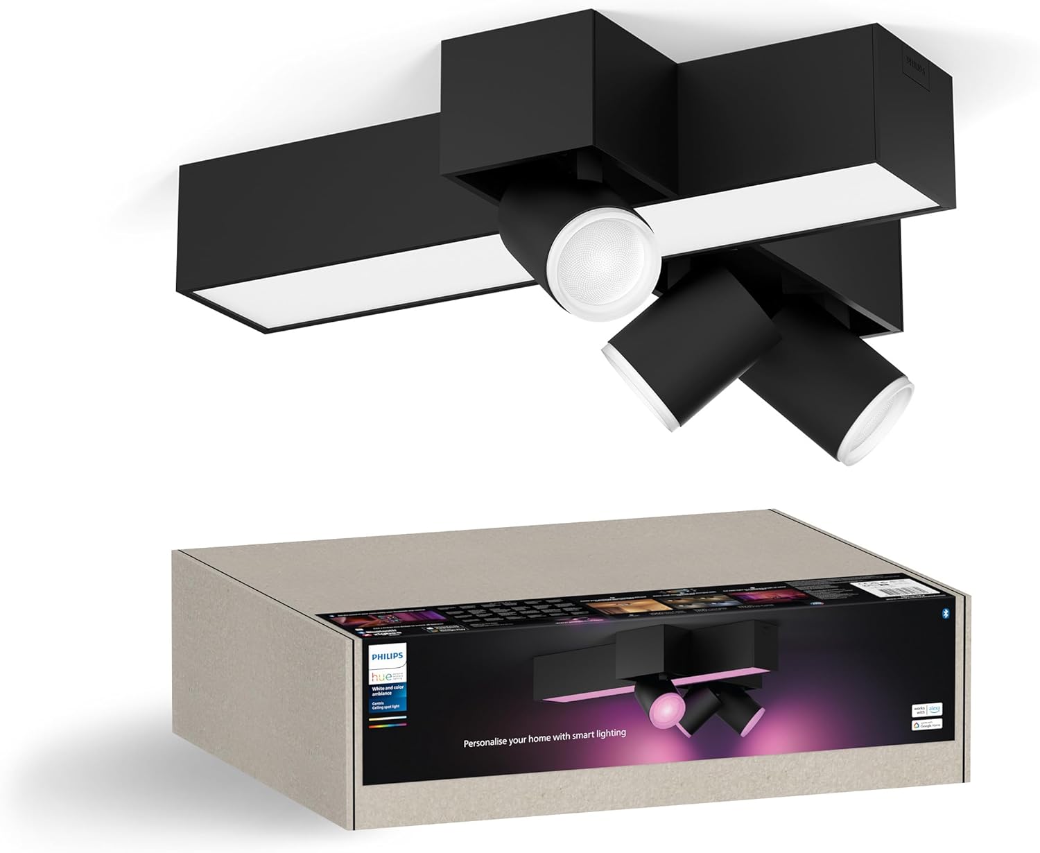 Lampa Sufitowa LED Reflektor 37.6W 2960lm IP20 White and Color Ambiance RGB + TW Czarna Inteligentna SMART Zigbee Bluetooth Centris Philips HUE - główne zdjęcie produktu