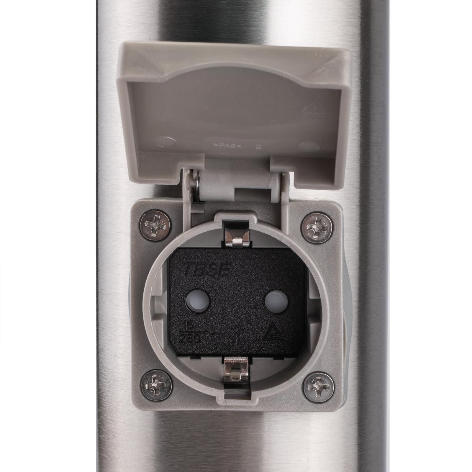 Lampa Ogrodowa Zewnętrzna E27 INOX SŁUPEK 45cm z Gniazdem 230V Lilium LUMILED - druga cecha produktu