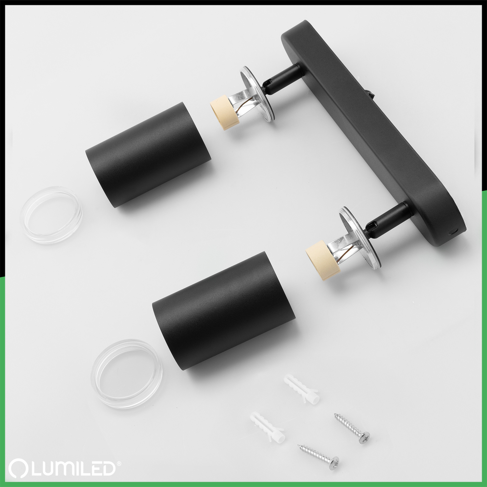 Lampa Sufitowa Reflektor LED Spot 2x GU10 IP44 ADERO Czarna Lumiled - skład produktu