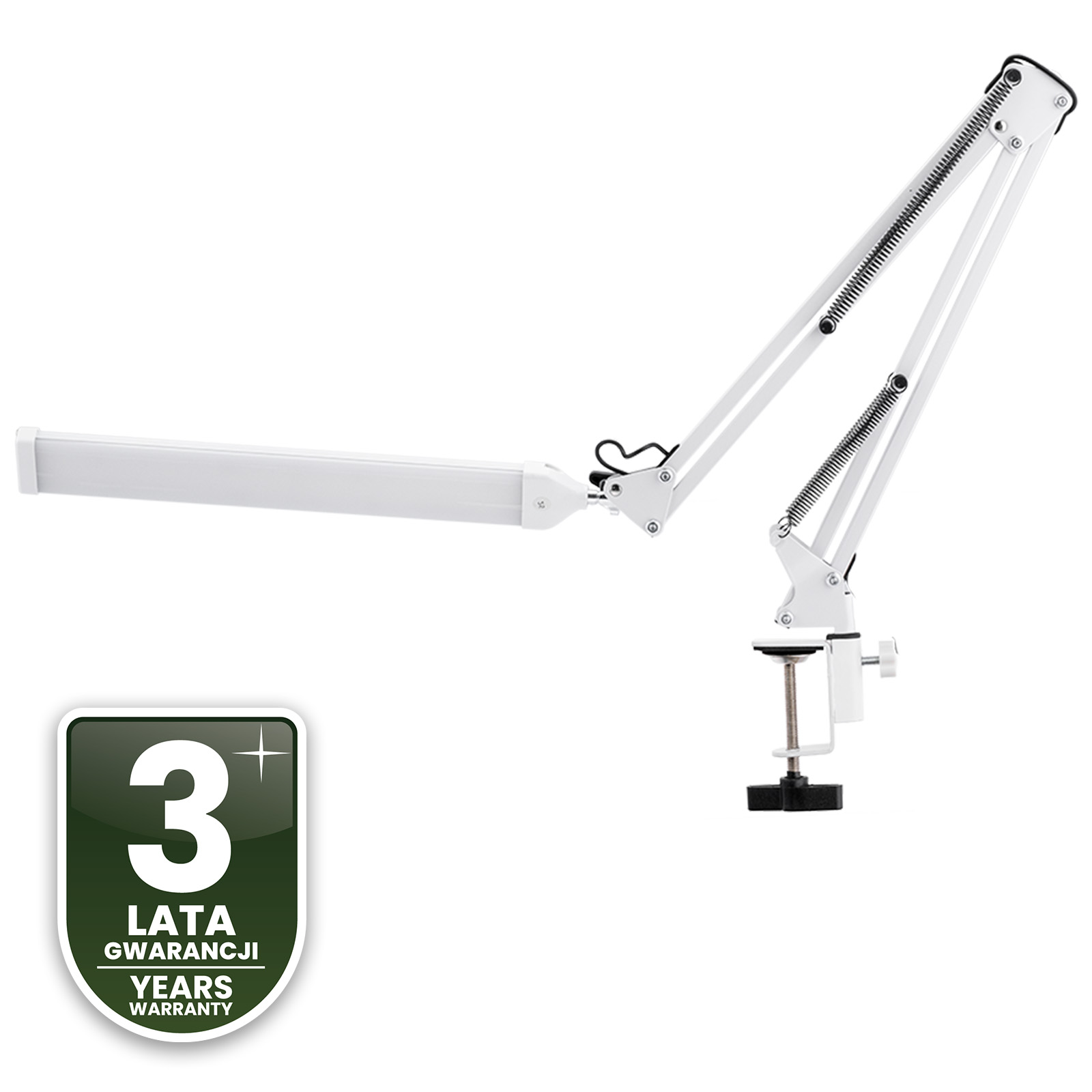 Lampka Biurkowa Kreślarska Stołowa LED 8W CCT USB Ściemnialna COSMI Biała z uchwytem Lumiled - czwarta cecha produktu