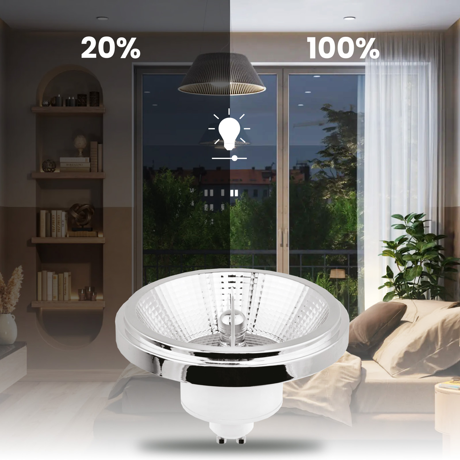 Żarówka LED GU10 Reflektor ES111 15W = 100W 1521lm 3000K Ciepła 24° Ściemnialna Srebrna LUMILED - trzecia cecha produktu