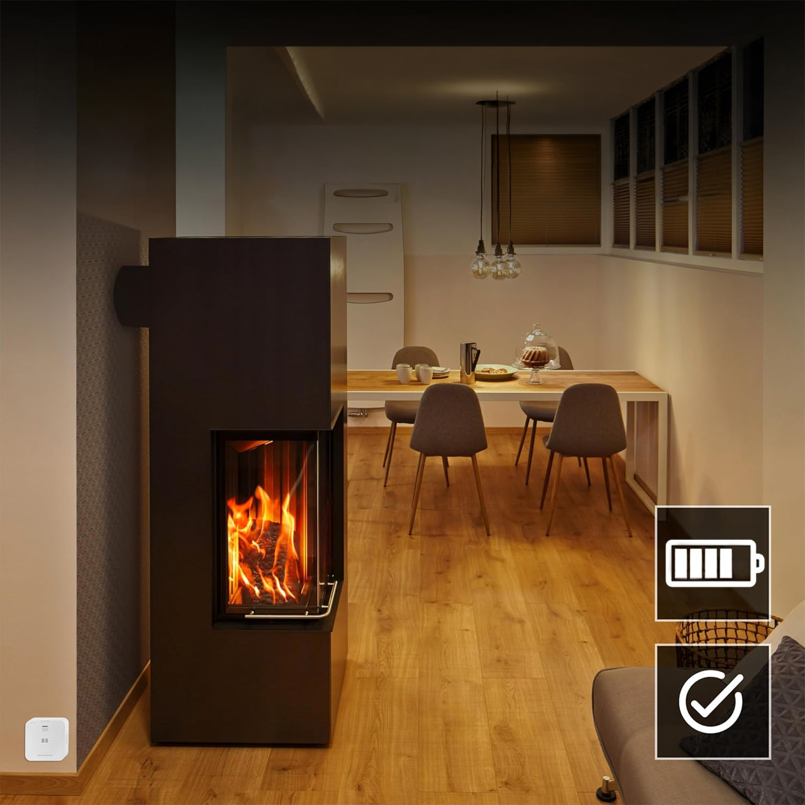 Inteligentny Bezprzewodowy Czujnik Tlenku Węgla Alarm 85dB Biały Osram SMART WiFi 2.4GHz - czwarta cecha produktu