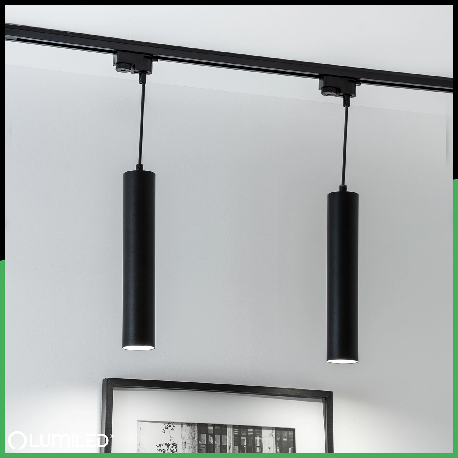 Lampa Wisząca Szynoprzewód Zwis Szyna 29cm Reflektor GU10 LED SOPLO Czarny LUMILED - obszar zastosowań