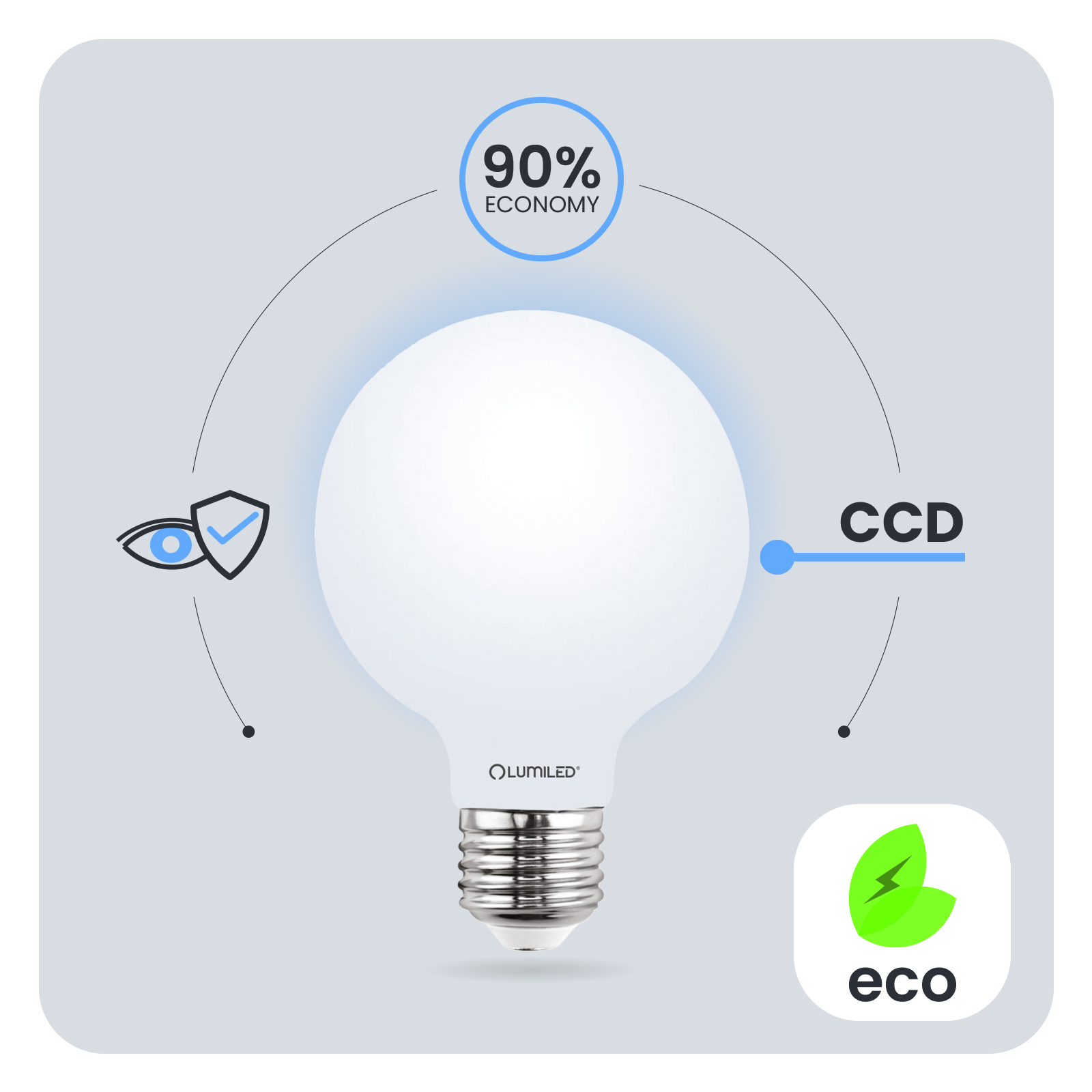 Żarówka LED E27 Kula G95 8W = 75W 880lm 4000K Neutralna 360° FILAMENT LUMILED - pierwsza cecha produktu