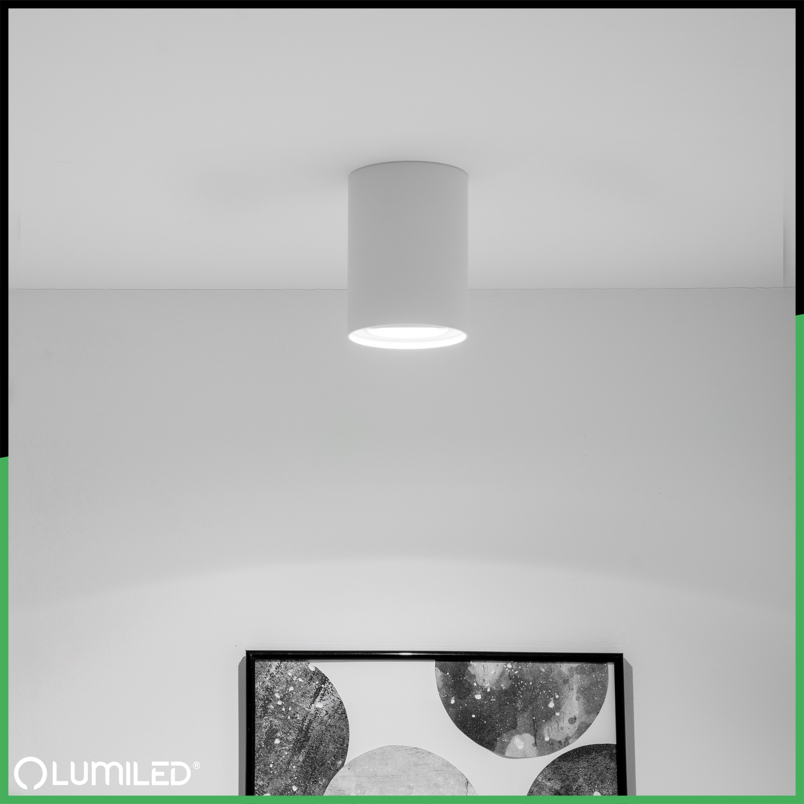 Oprawa Natynkowa HALOGENOWA Spot Tuba Ruchoma Okrągła Biała 84mm + Żarówka LED GU10 6W 120° 3000K AMAT-M LUMILED - pierwsza cecha produktu