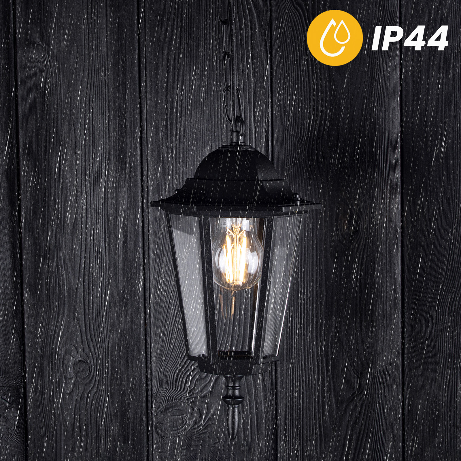 Lampa Ogrodowa Wisząca Zewnętrzna E27 LATARNIA Czarna BELLIS LUMILED - pierwsza cecha produktu