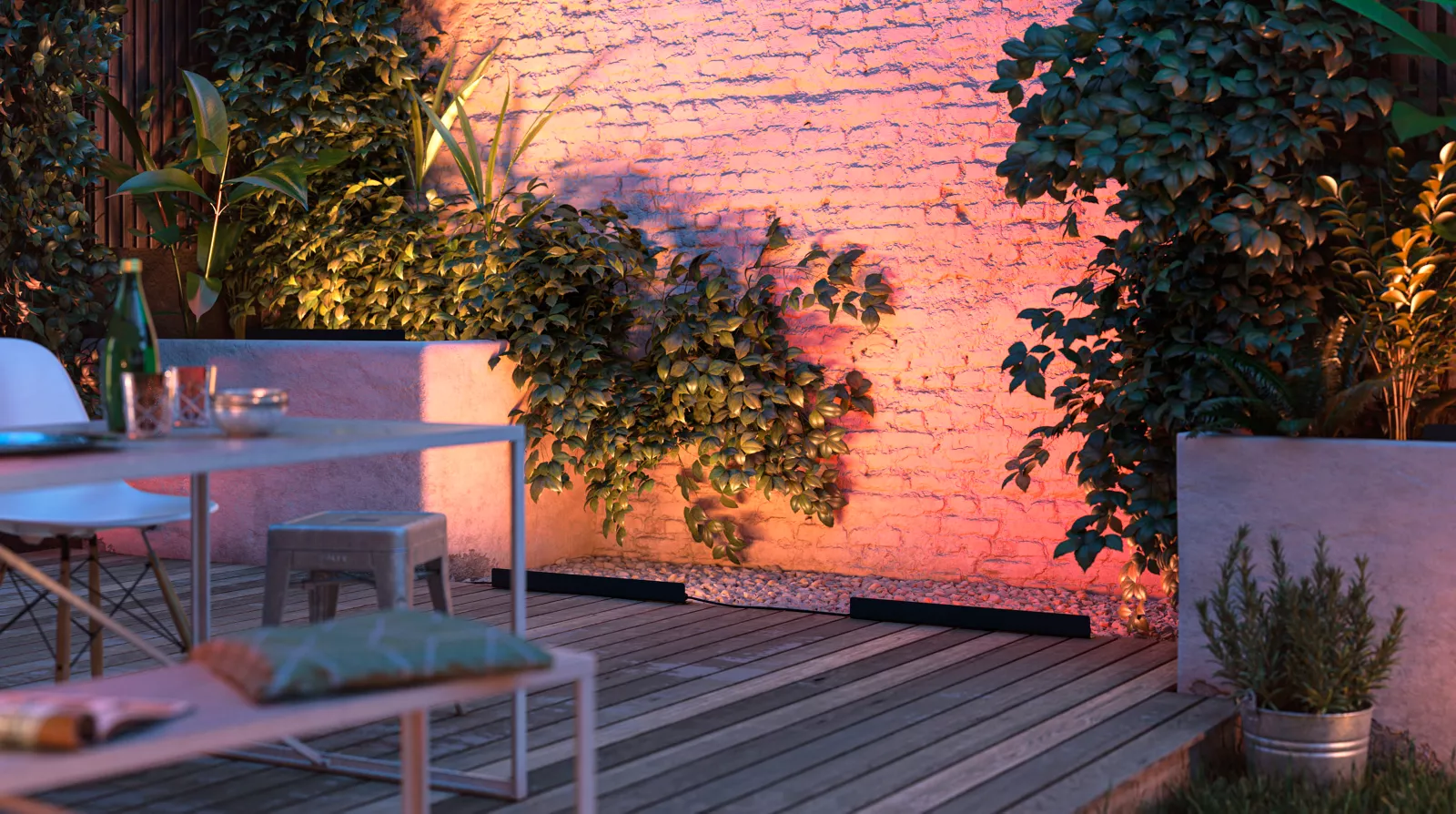 Lampa Ogrodowa Liniowa Zewnętrzna LED 20.5W 1420lm 80cm IP65 White and Color Ambiance RGB + TW Czarna Inteligentna SMART Zigbee Bluetooth Amarant Philips HUE - pierwsza cecha produktu