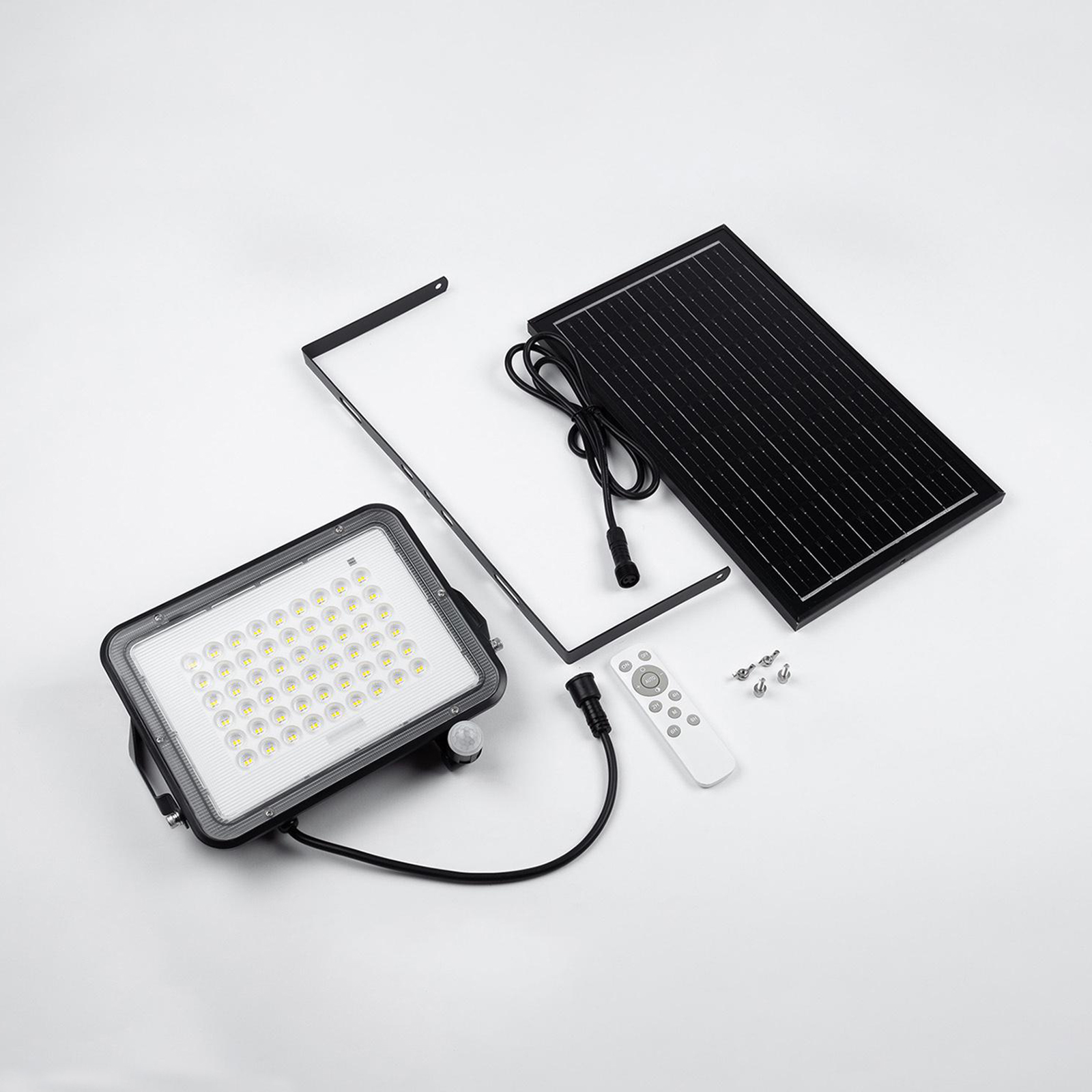 Naświetlacz Solarny LED Halogen 200W Lampa Ogrodowa 4000K IP65 Czujnik Ruchu PIR + Pilot FULGOR LUMILED - skład produktu