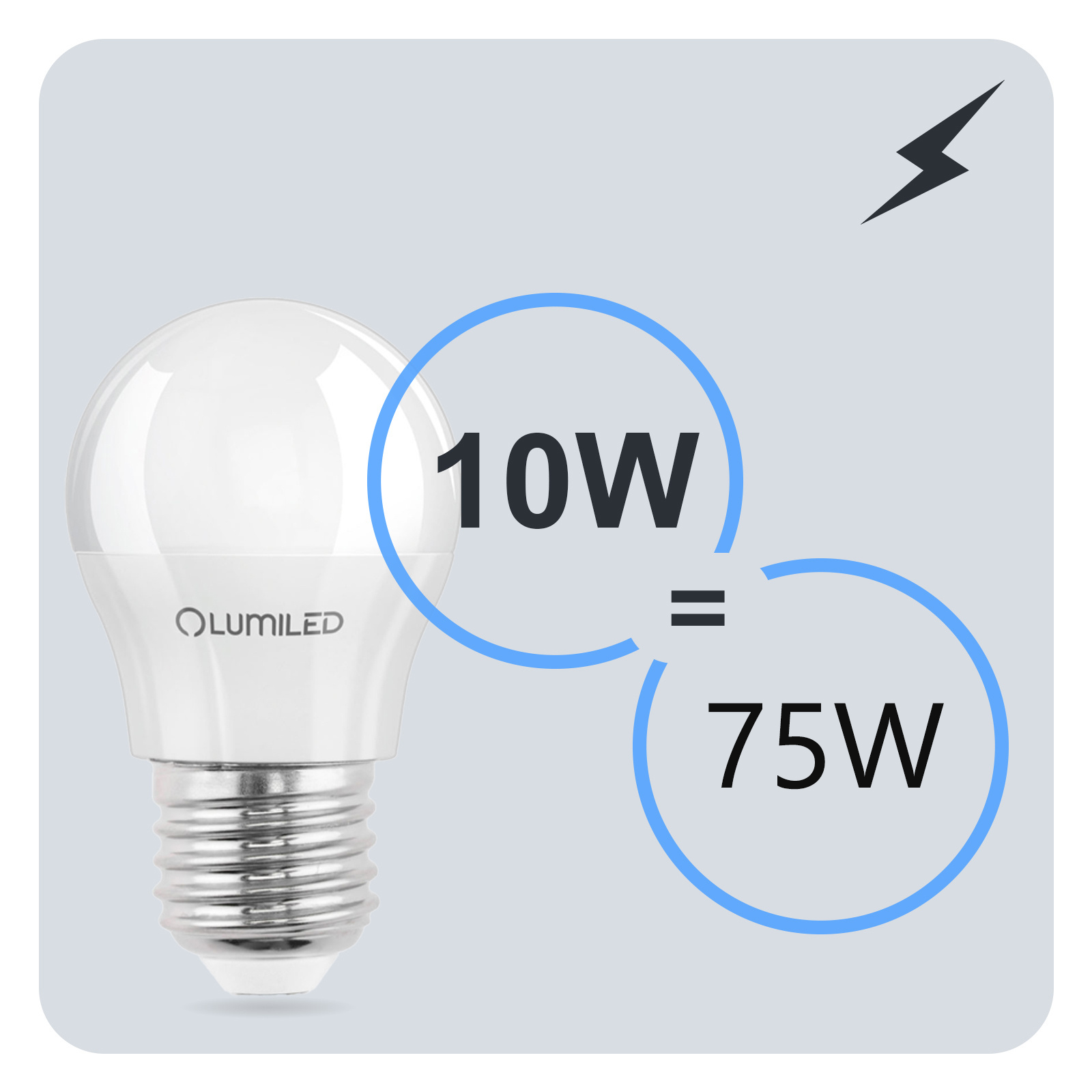 Żarówka LED E27 Kulka P45 10W = 75W 1055lm 3000K Ciepła 180° LUMILED - trzecia cecha produktu