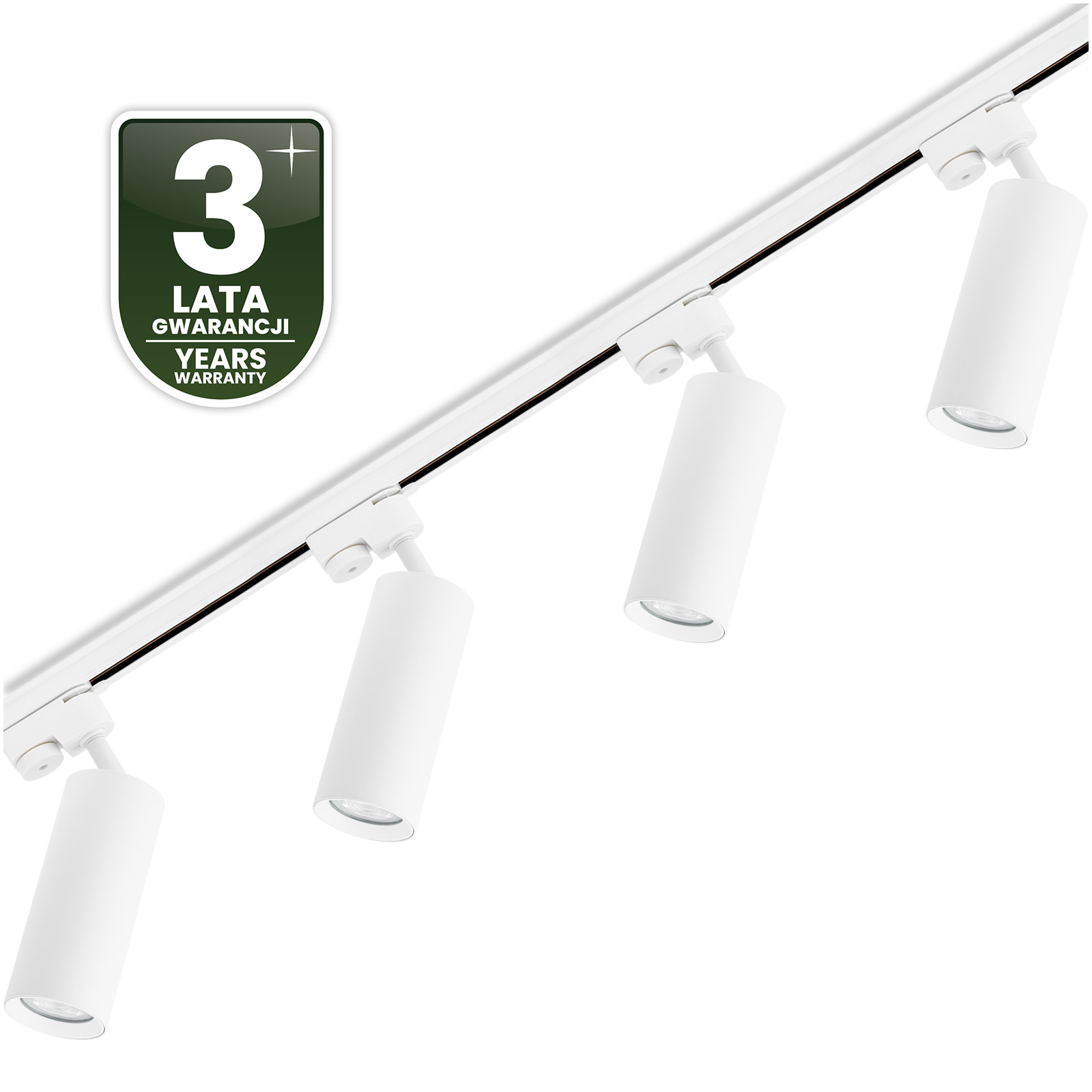 Zestaw Szyna Oświetleniowa Szynoprzewód 2 m + 4x Reflektor Szynowy RITI GU10 Biały LUMILED - czwarta cecha produktu
