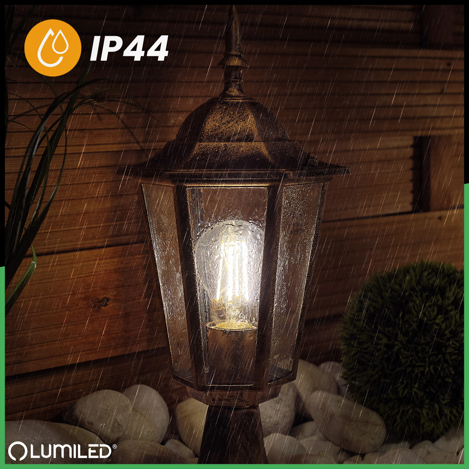 Lampa Ogrodowa Zewnętrzna E27 SŁUPEK LATARNIA 39cm Patyna BELLIS LUMILED - pierwsza cecha produktu