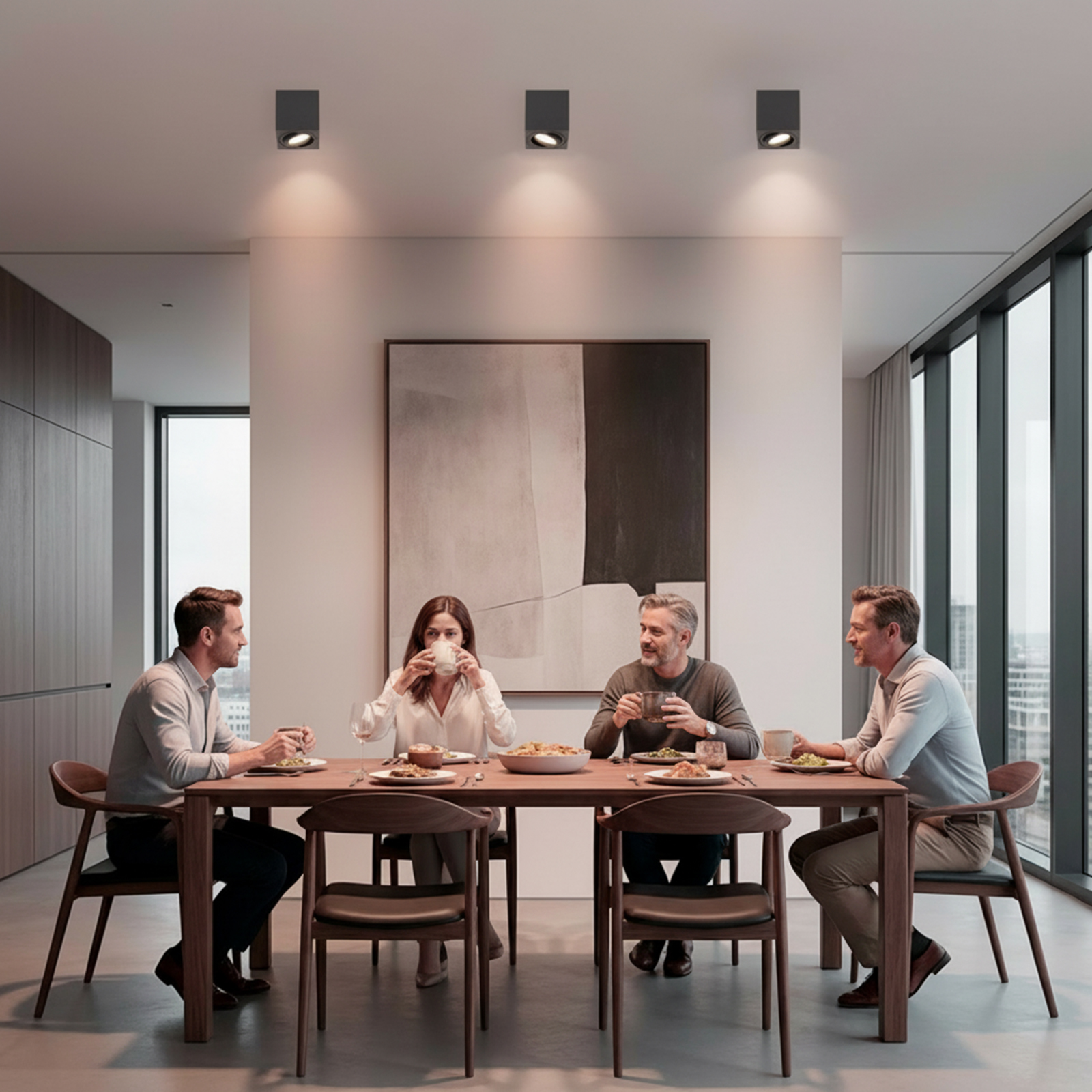 Oprawa Natynkowa HALOGENOWA Spot Tuba Ruchoma GU10 Kwadratowa Czarna 84mm AMAT-M LUMILED - obszar zastosowań