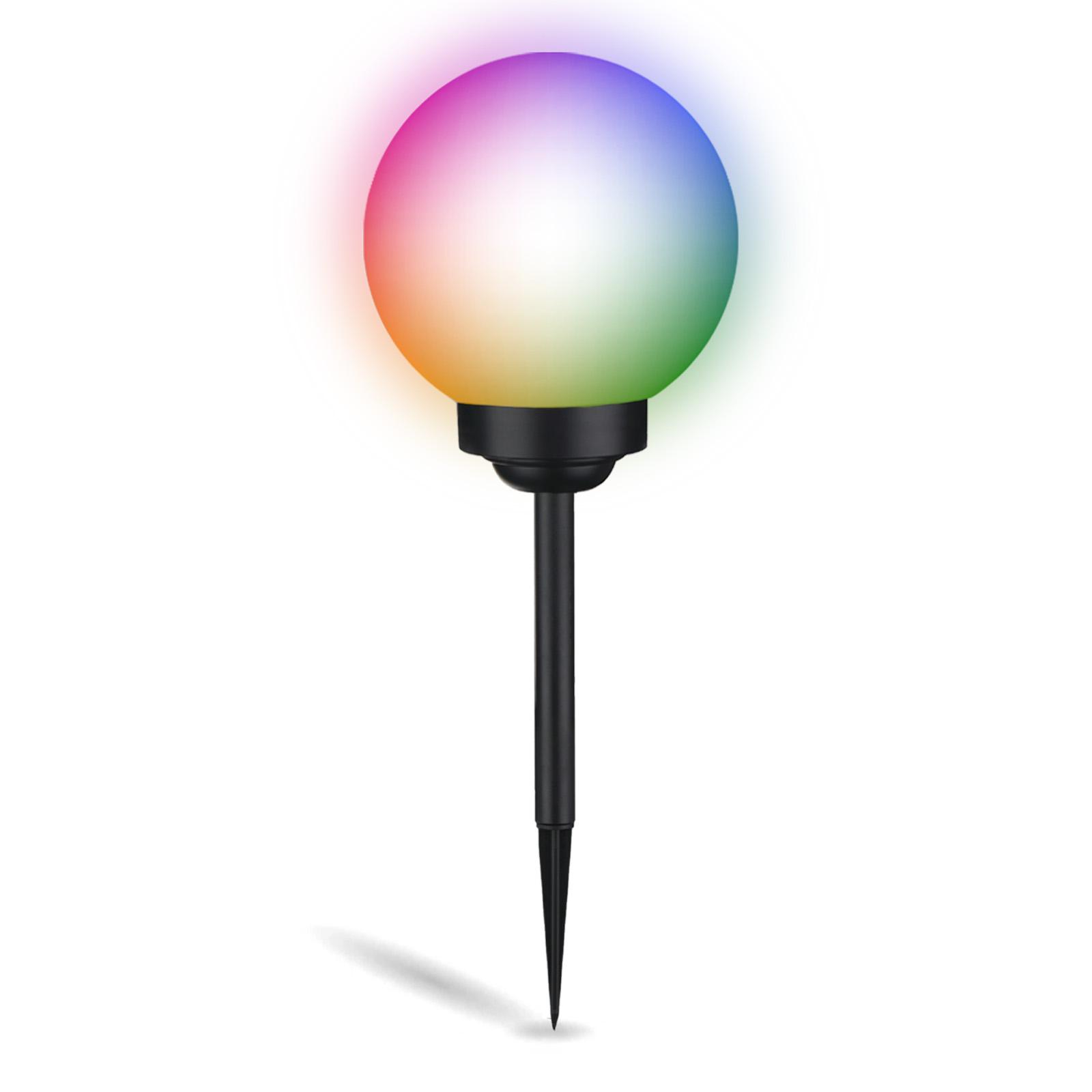 Lampa Solarna Ogrodowa LED ATRIS Wbijana Naziemna Biała Kula 25cm RGB LUMILED - pierwsza cecha produktu