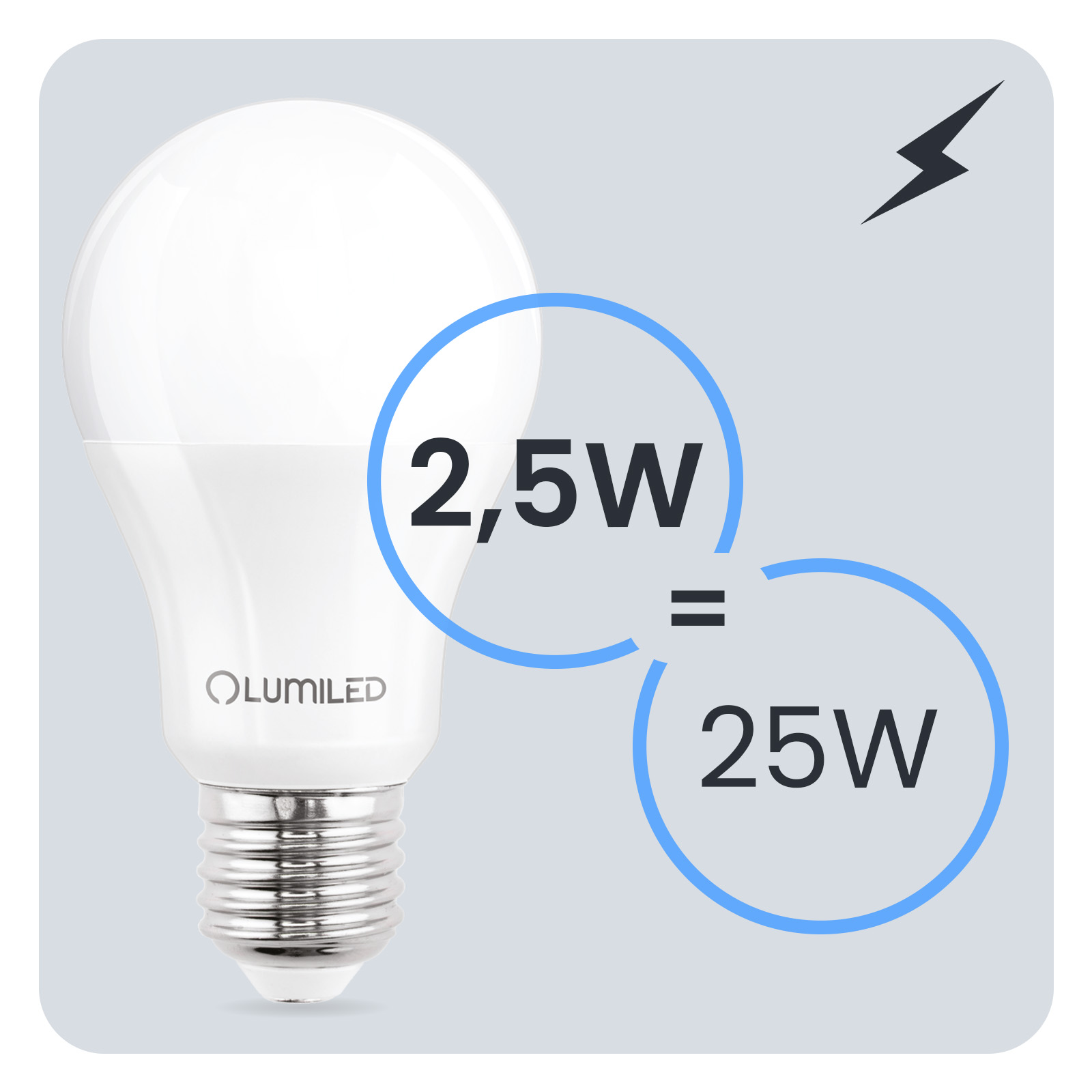 6x Żarówka LED E27 A60 2,5W = 25W 275lm 6500K Zimna 260° LUMILED - trzecia cecha produktu