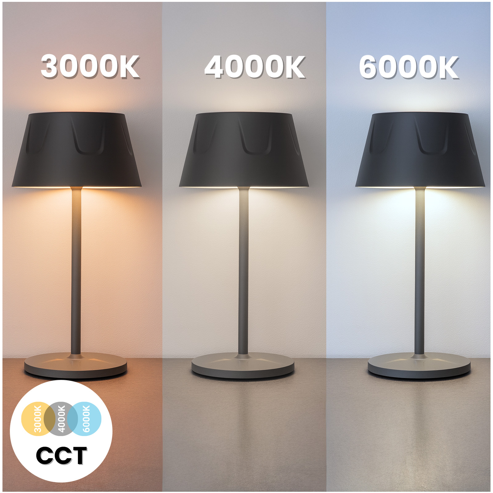 Lampa Ogrodowa LED Stojąca Ozdobna Stołowa Nocna USB Ściemnialna Dotykowa Czarna FIORA LUMILED - druga cecha produktu