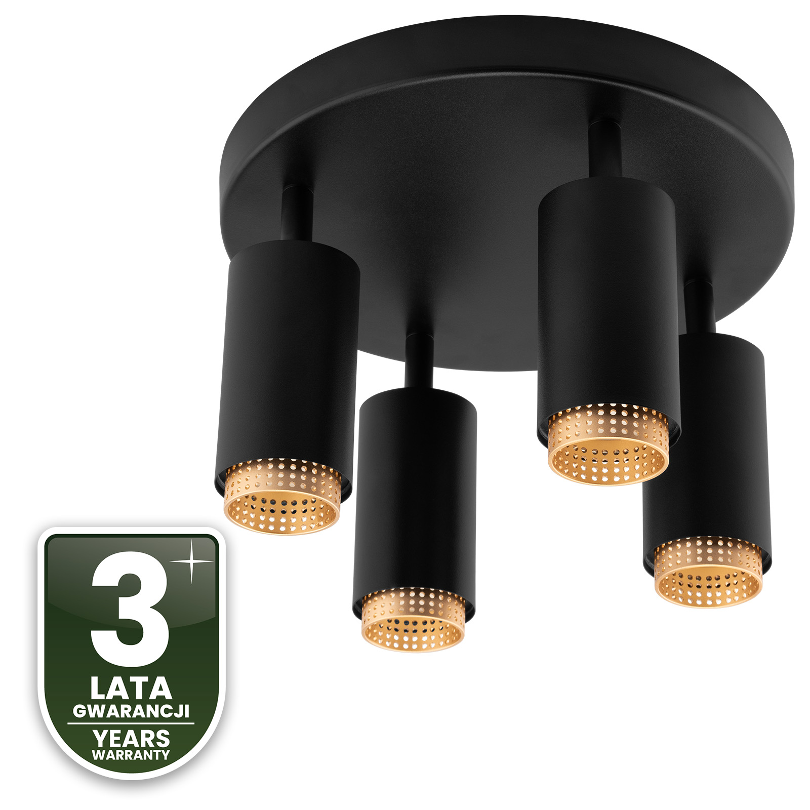Lampa Sufitowa Reflektor 4x GU10 Plafon ELIGIS Czarny LUMILED - czwarta cecha produktu