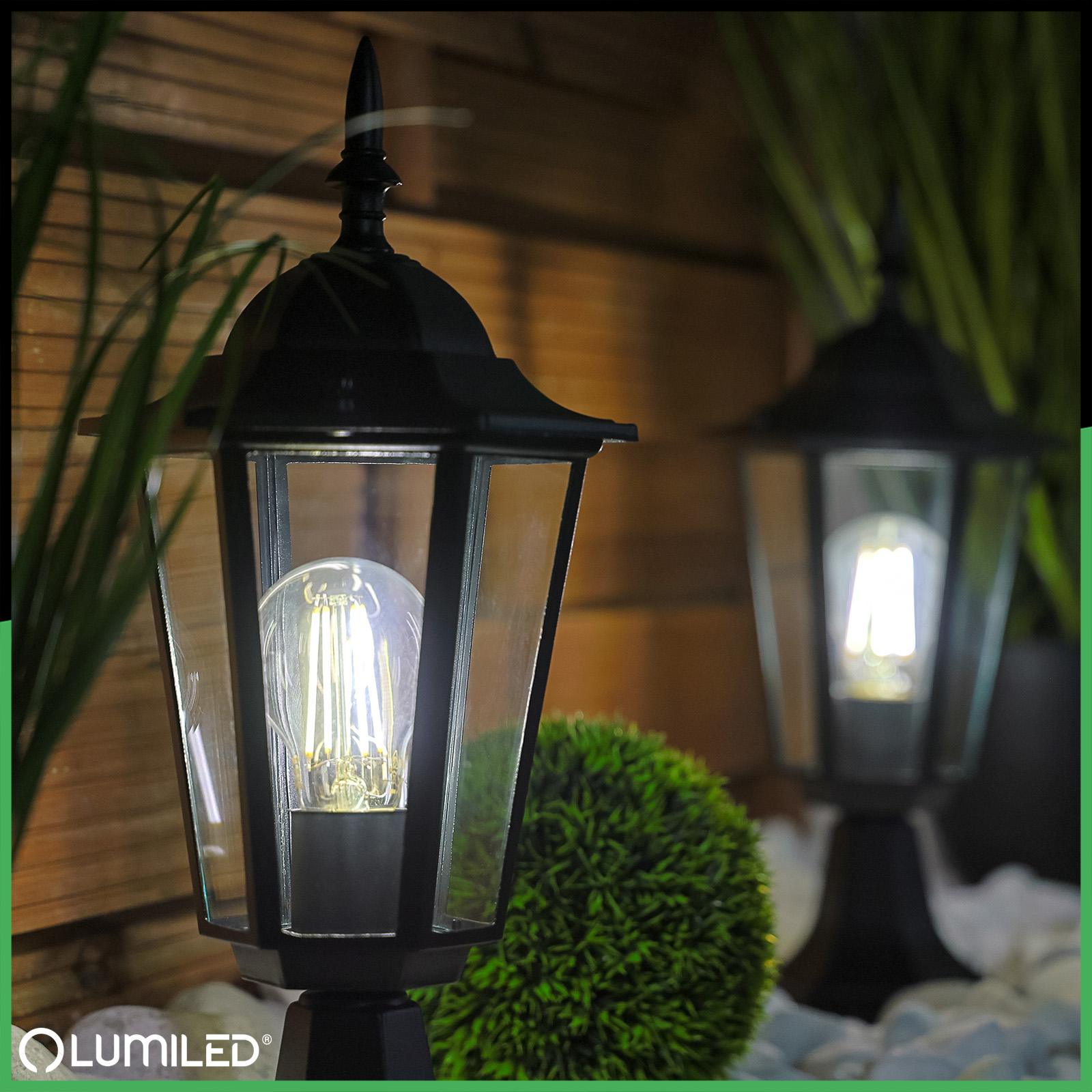 Lampa Ogrodowa Zewnętrzna E27 SŁUPEK LATARNIA 39cm Czarna BELLIS LUMILED - obszar zastosowań