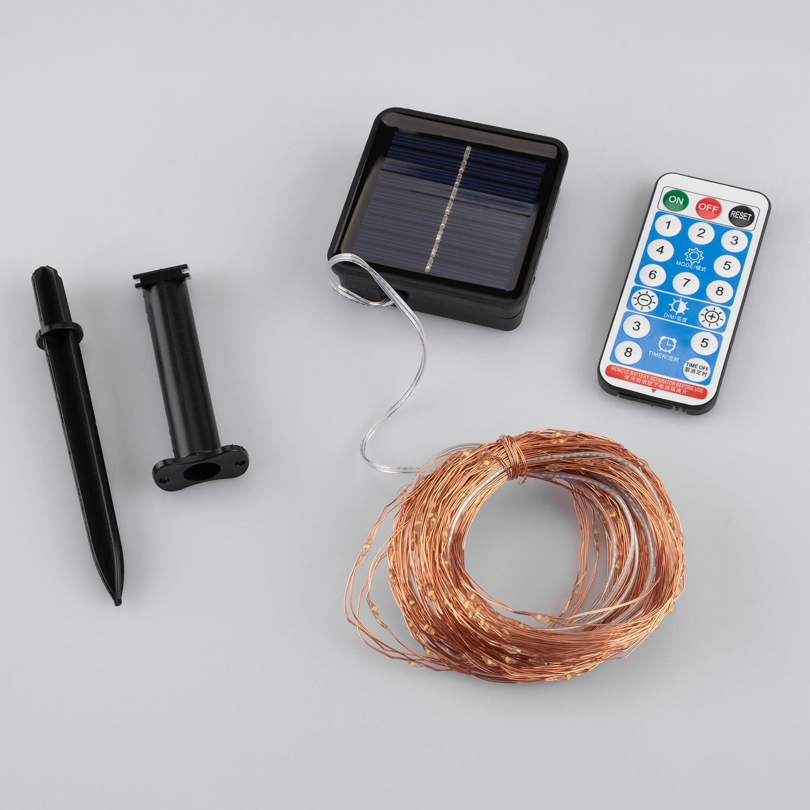 Girlanda Solarna Ogrodowa 200x LED Ozdobne Druciki 22m 2700K Ciepła + PILOT FILO LUMILED - skład produktu