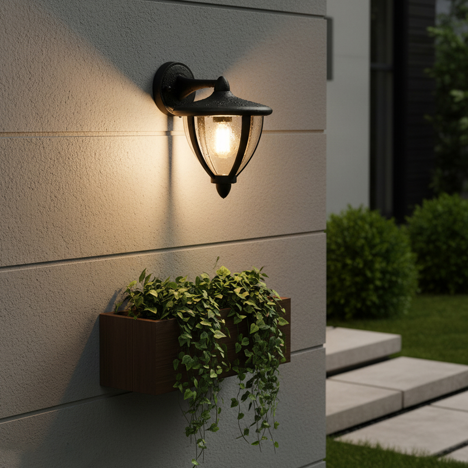 Lampa Ogrodowa Ścienna Zewnętrzna Kinkiet Elewacyjny E27 LED Latarnia Czarna ARETOS LUMILED - trzecia cecha produktu