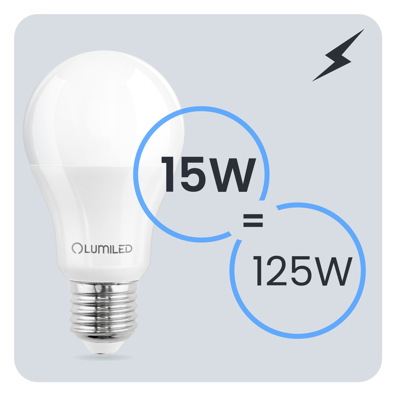 6x Żarówka LED E27 A65 15W = 125W 2025lm 6500K Zimna 260° LUMILED - trzecia cecha produktu
