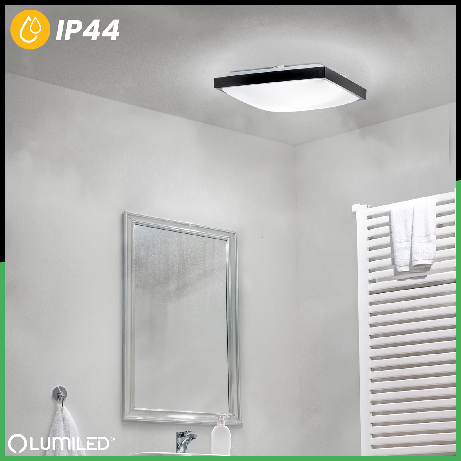 Plafon LED Lampa Sufitowa Natynkowa 2x E27 DUALIO Kwadratowy IP44 30cm LUMILED - druga cecha produktu