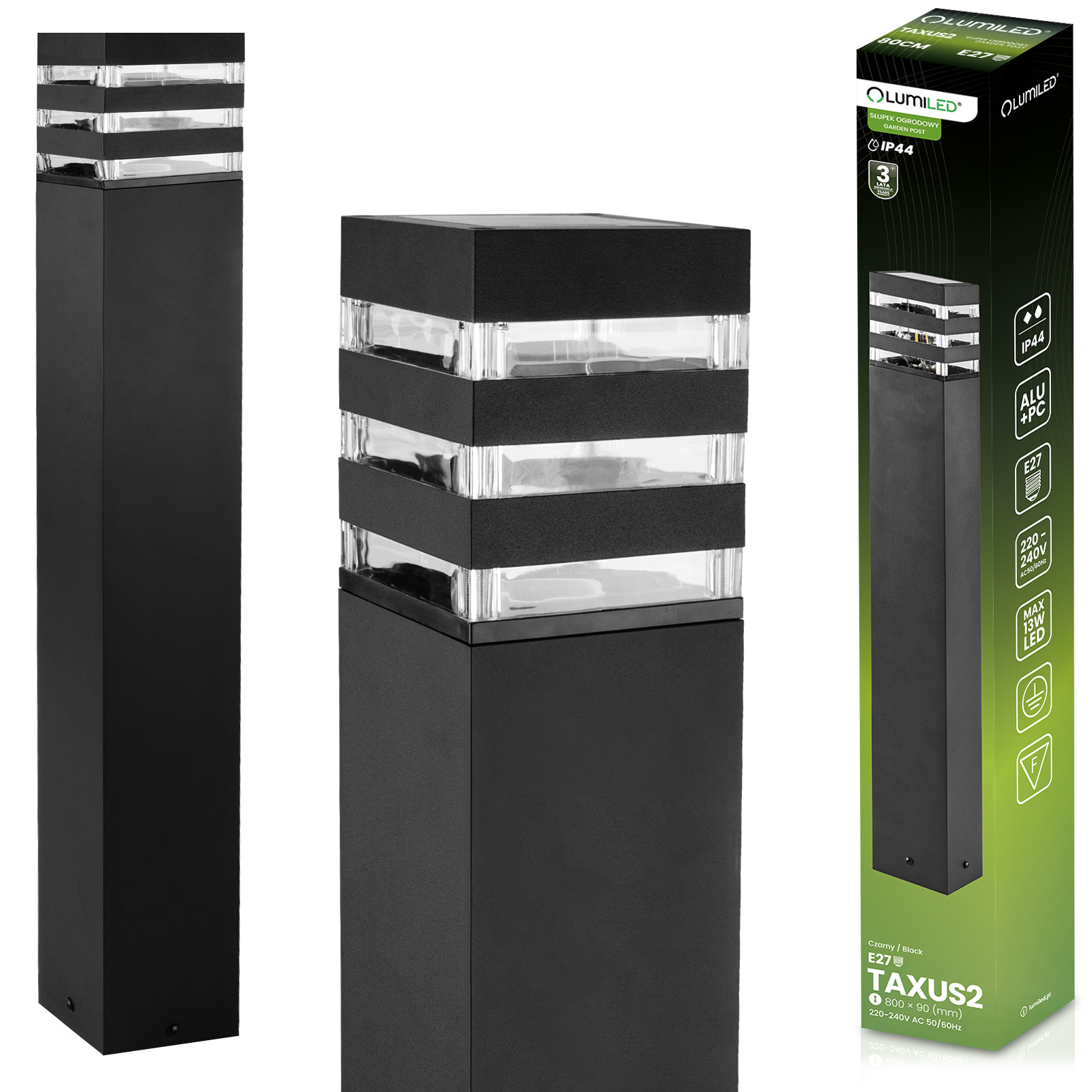 Lampa Ogrodowa Słupek Zewnętrzny Stojący E27 LED TAXUS 2 80cm LUMILED - główne zdjęcie produktu