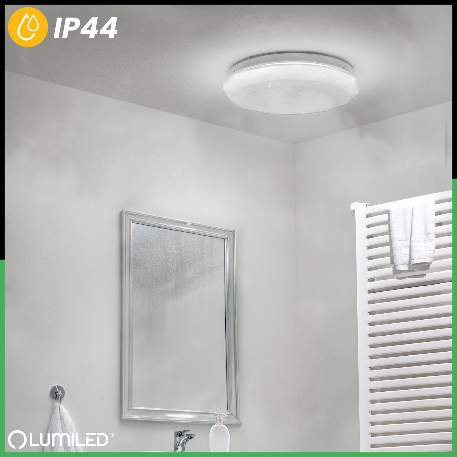 Plafon LED Lampa Sufitowa Natynkowa 12W IP44 Okrągły GLORY 2 DIAMENT 26cm LUMILED - trzecia cecha produktu