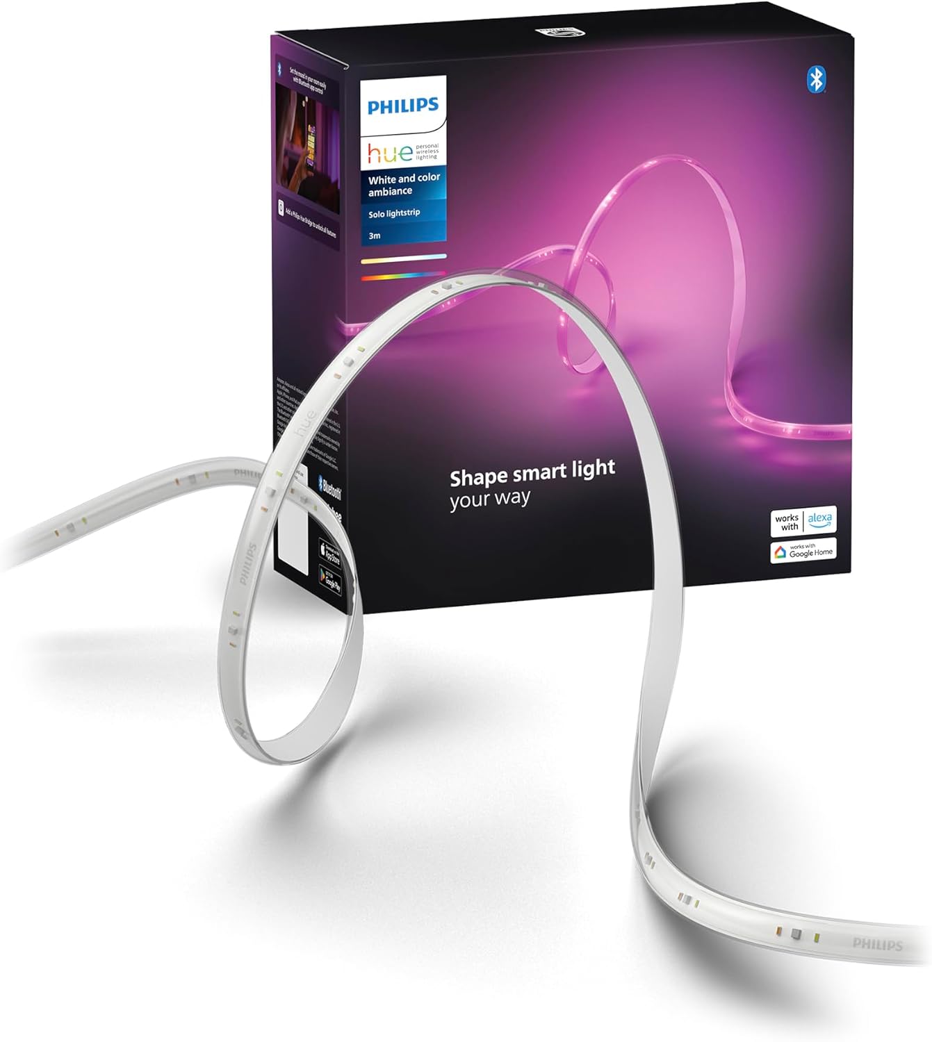 Taśma LED Pasek 3m 20W 1700lm IP20 White and Color Ambiance RGB + TW Biała Inteligentna SMART Zigbee Bluetooth Solo Philips HUE - główne zdjęcie produktu