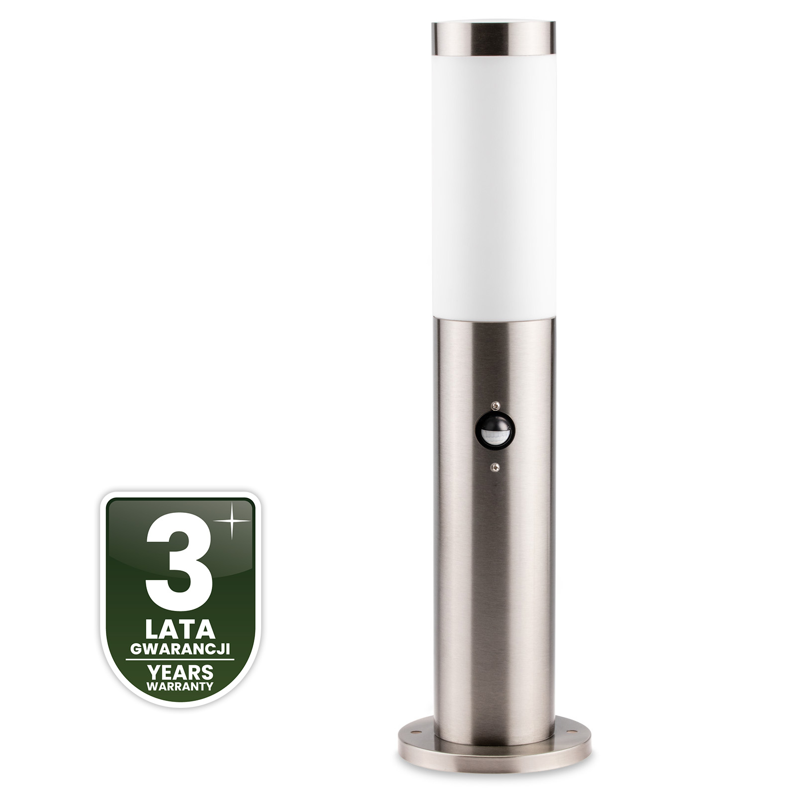 Lampa Ogrodowa Zewnętrzna E27 INOX SŁUPEK 45cm z Czujnikiem Ruchu Lilium LUMILED - czwarta cecha produktu