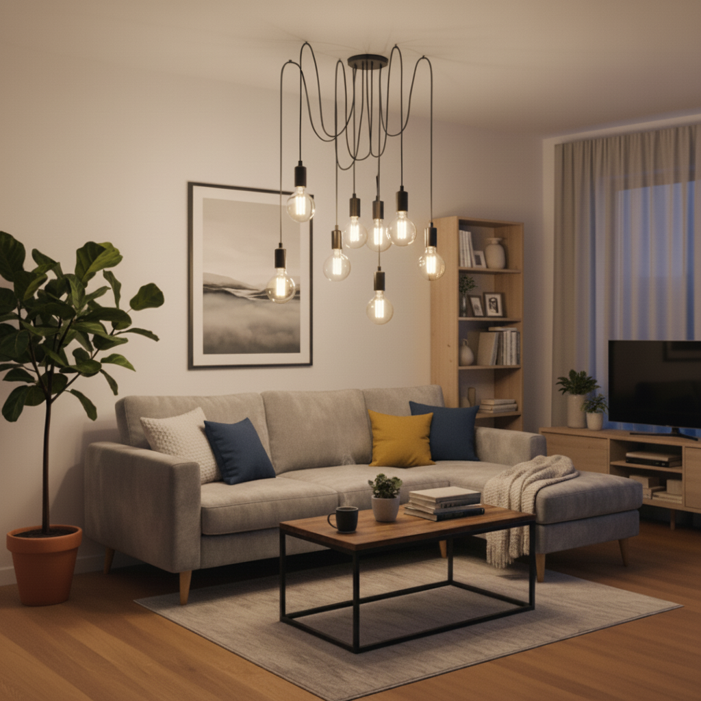 Lampa wisząca sufitowa ARANE PAJĄK 8 ramion do LED 8x E27 LUMILED - obszar zastosowań