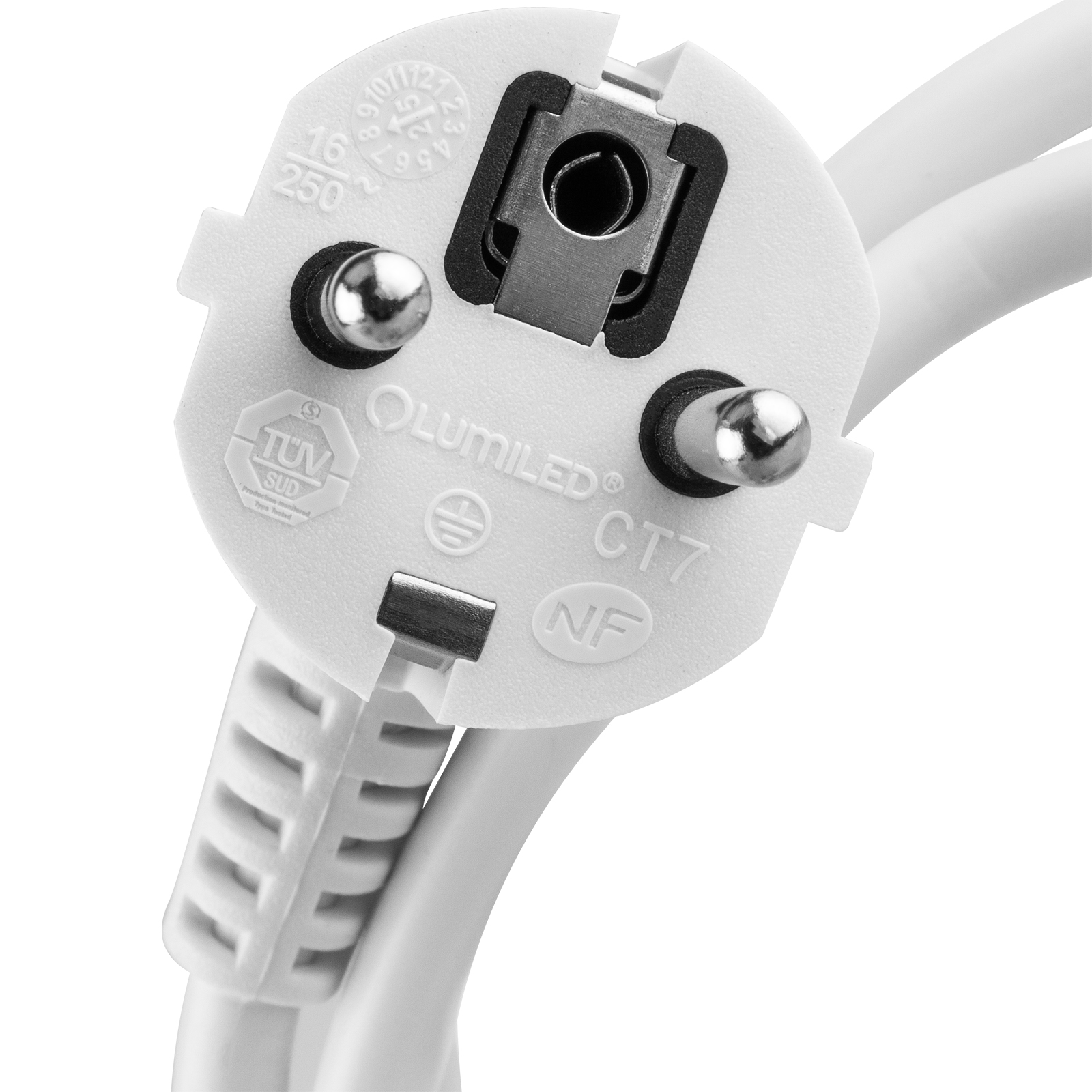 Przedłużacz Sieciowy Kabel z Uziemieniem Listwa Zasilająca 3 Gniazda 1.5m Włącznik ON/OFF Biały Sznur Lendo Lumiled - druga cecha produktu