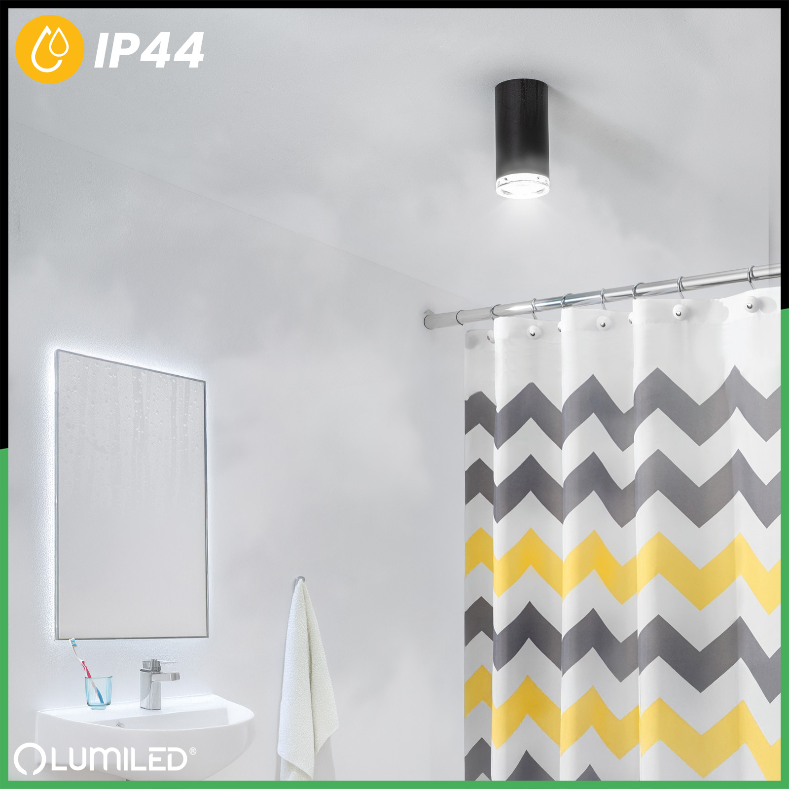 Lampa Sufitowa Reflektor LED Oprawa Spot Tuba GU10 IP44 ADERO Czarna Lumiled - druga cecha produktu