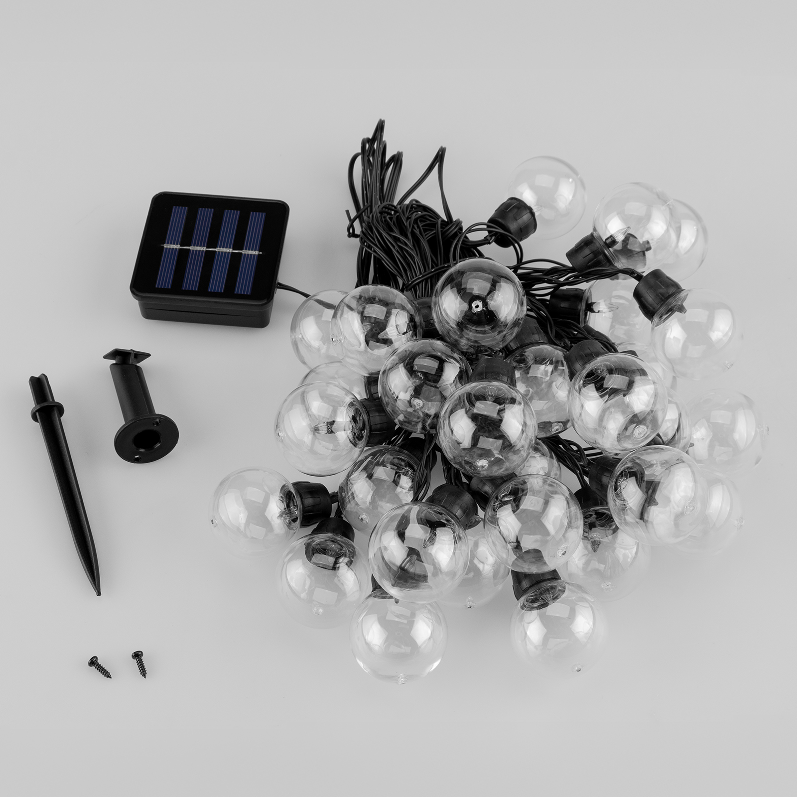 Girlanda Solarna Ogrodowa 30x LED Ozdobne Kuleczki 10,6m Ciepła 3000K GLADI 2 LUMILED - skład produktu